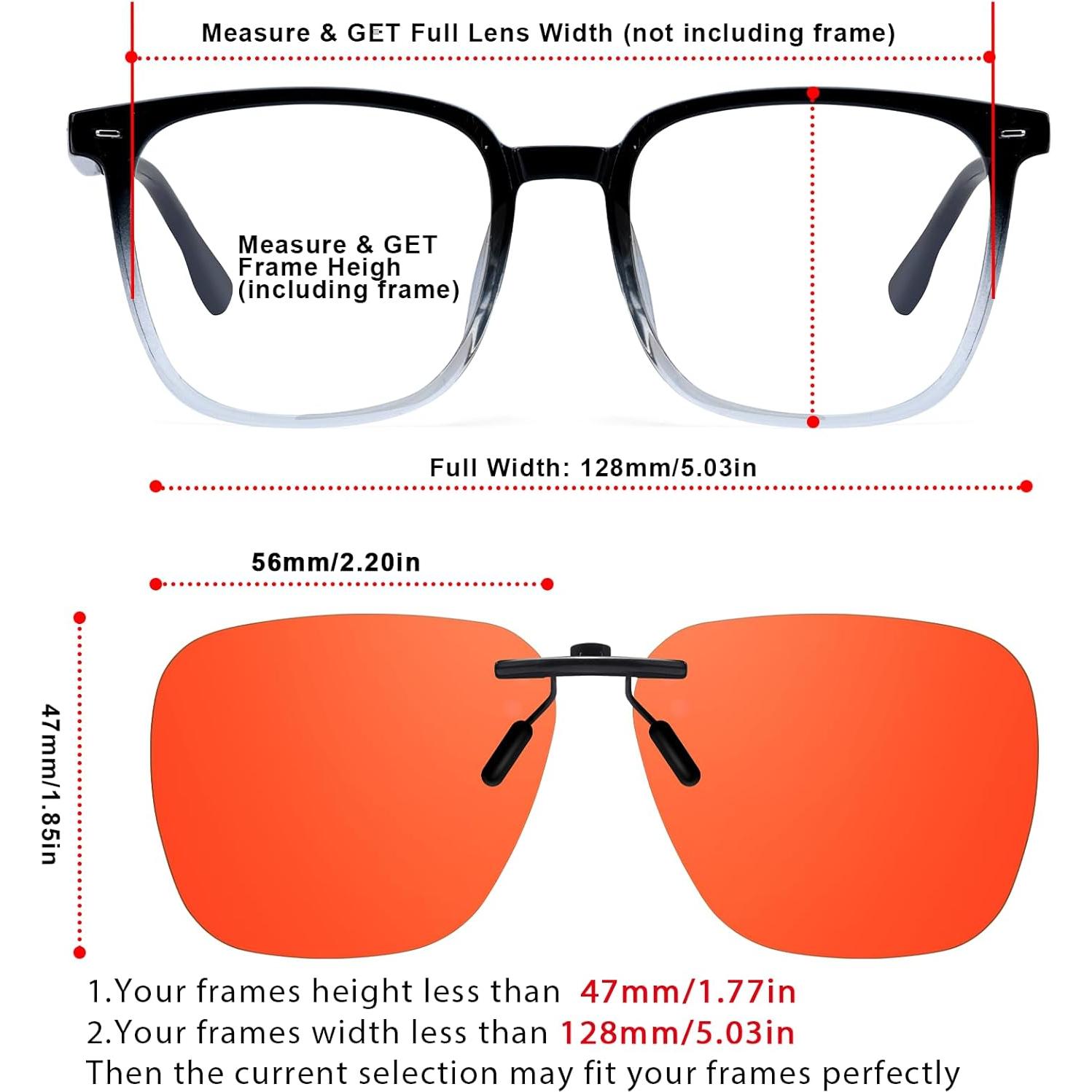 Gafas Clip-On Bloqueo Luz Azul Trysee IF103 56mm 3pcs