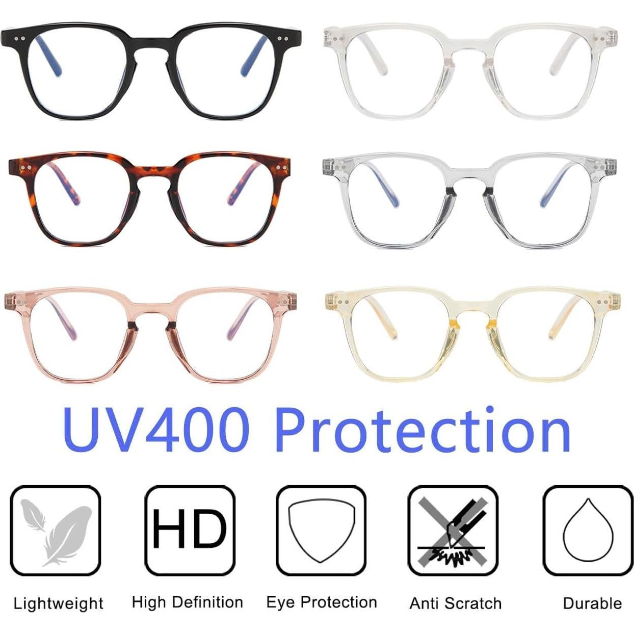 Gafas anti luz azul Perfectmiaoxuan unisex 3 pack colores