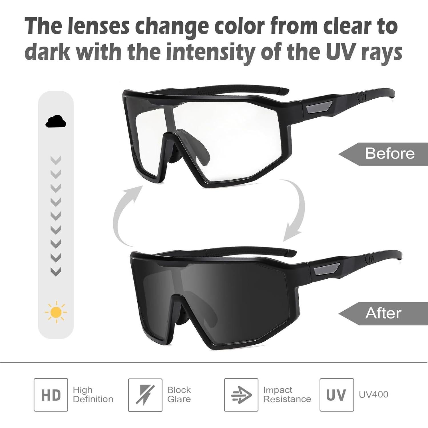 Gafas de Ciclismo Fotoquímicas Suertree UV400 Unisex