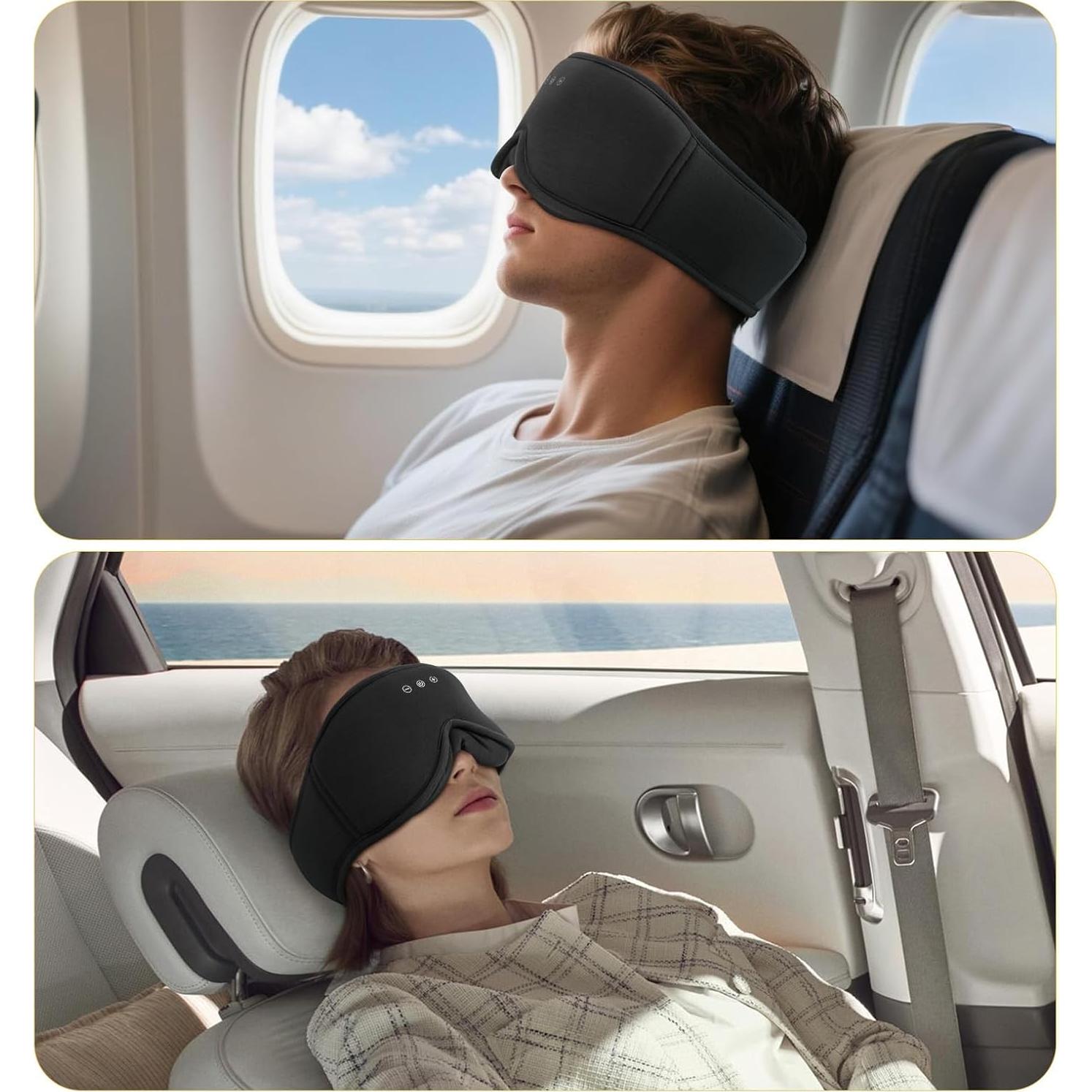 Máscara de Sueño ZHENYEMEI con Auriculares Bluetooth 3D Negra