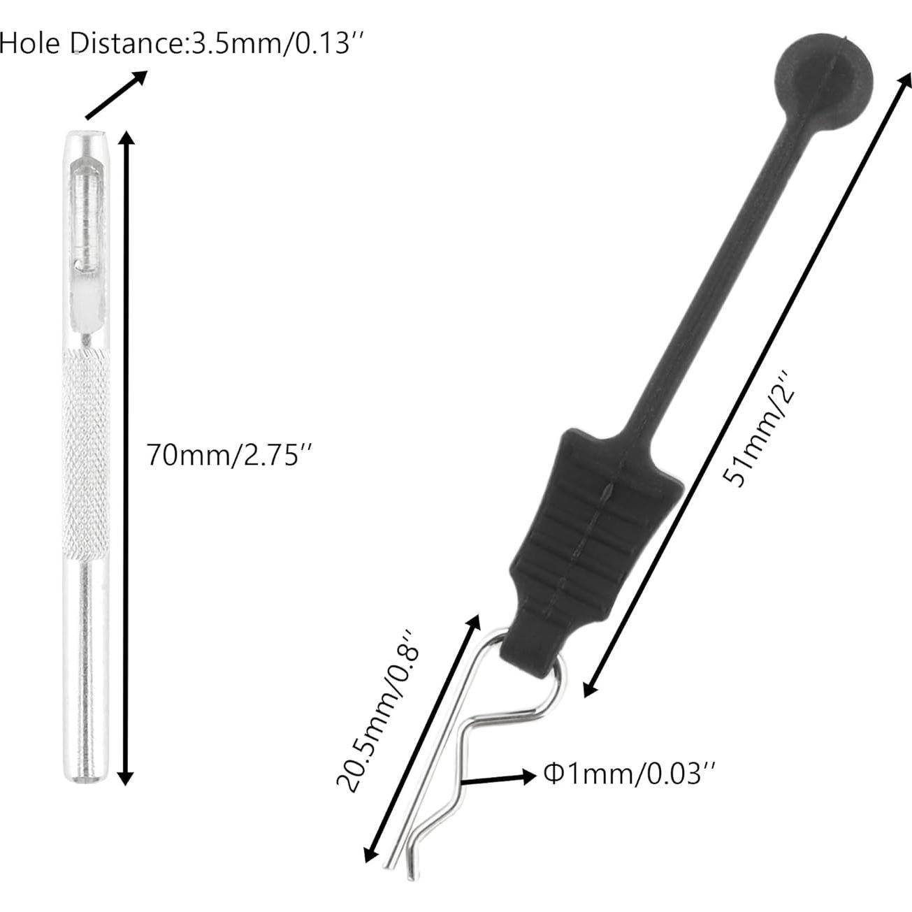 30 Clips de Carrocería RC 1.0mm GDOOL + Perforador