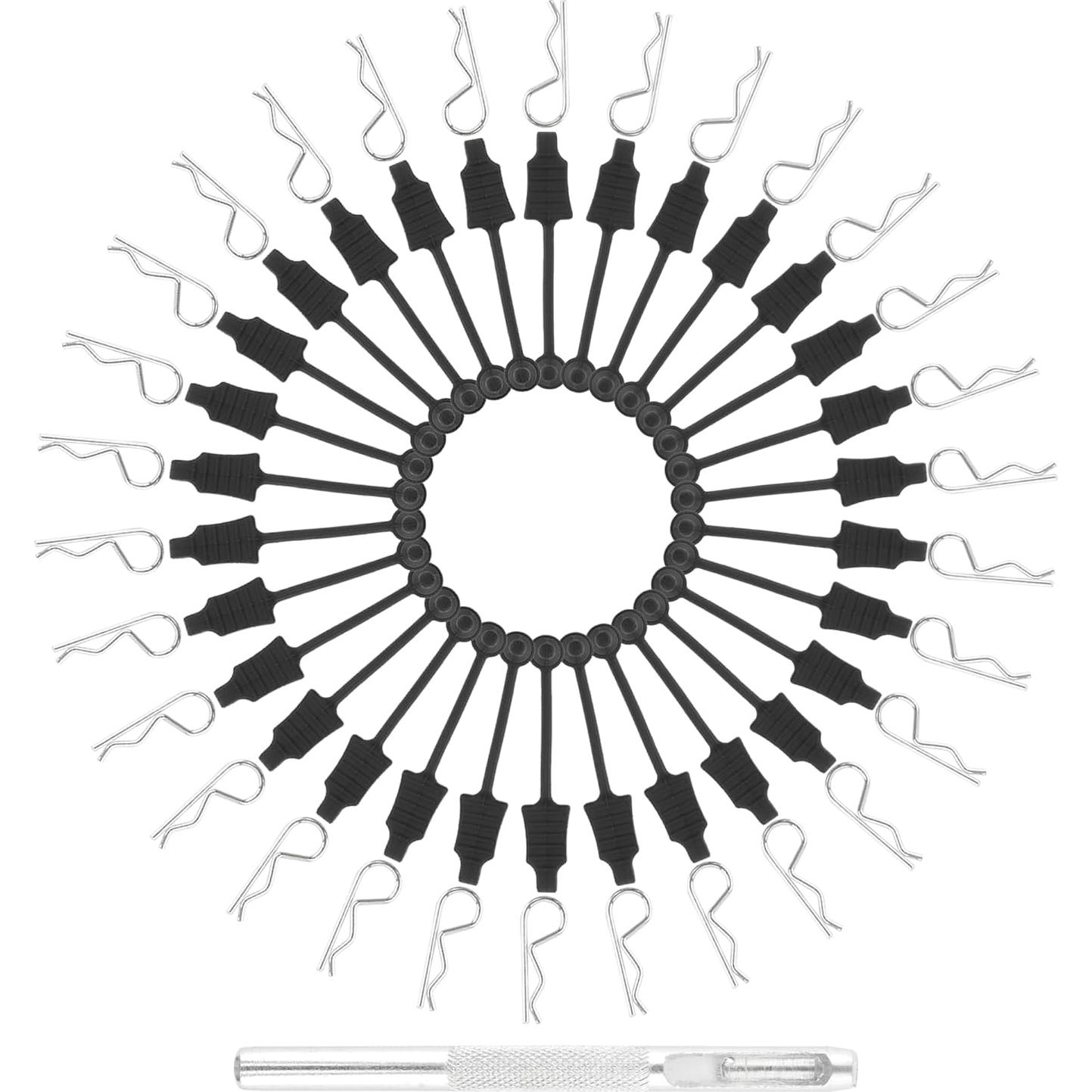 30 Clips de Carrocería RC 1.0mm GDOOL + Perforador