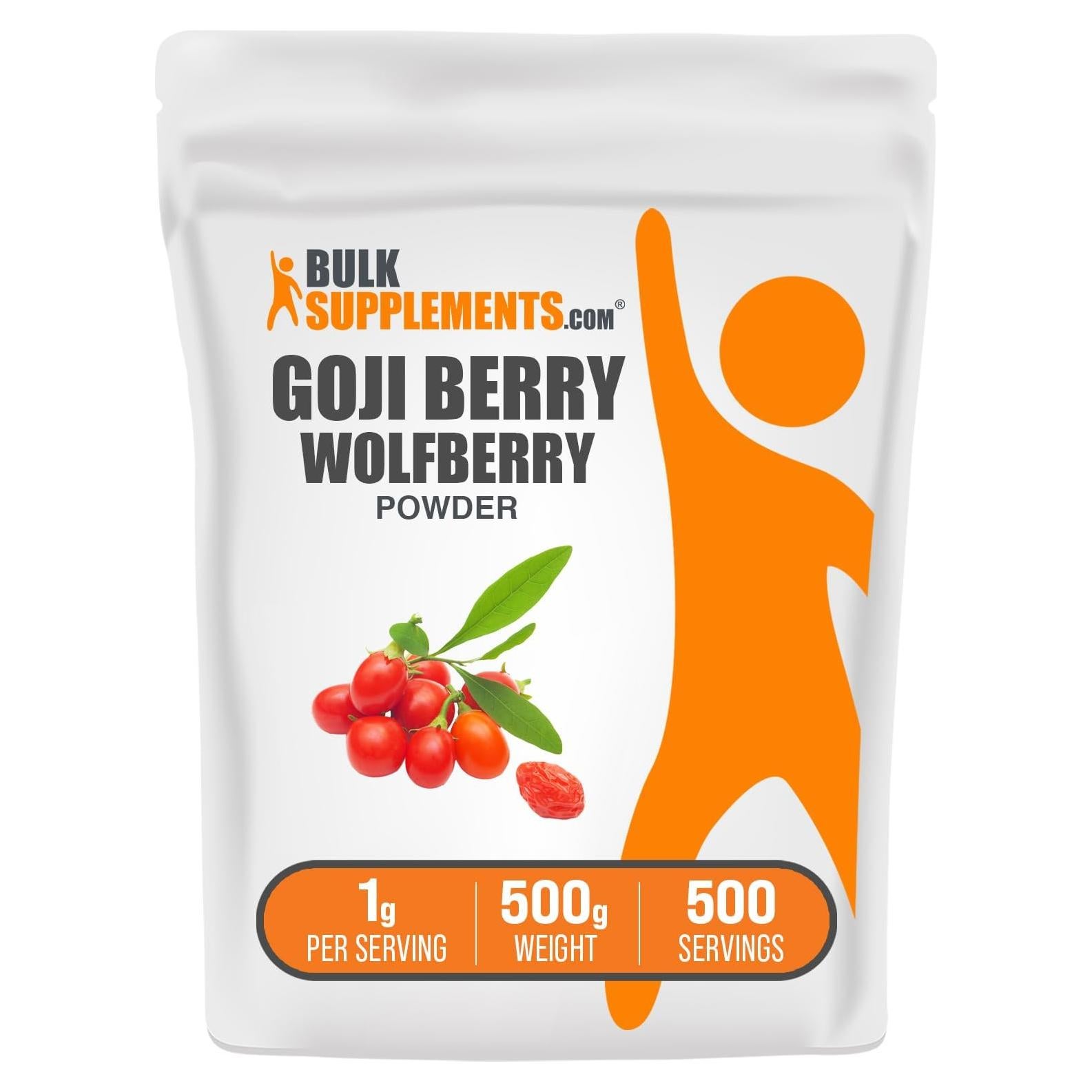 Polvo de Baya de Goji BulkSupplements 500g Vegano Sin Gluten