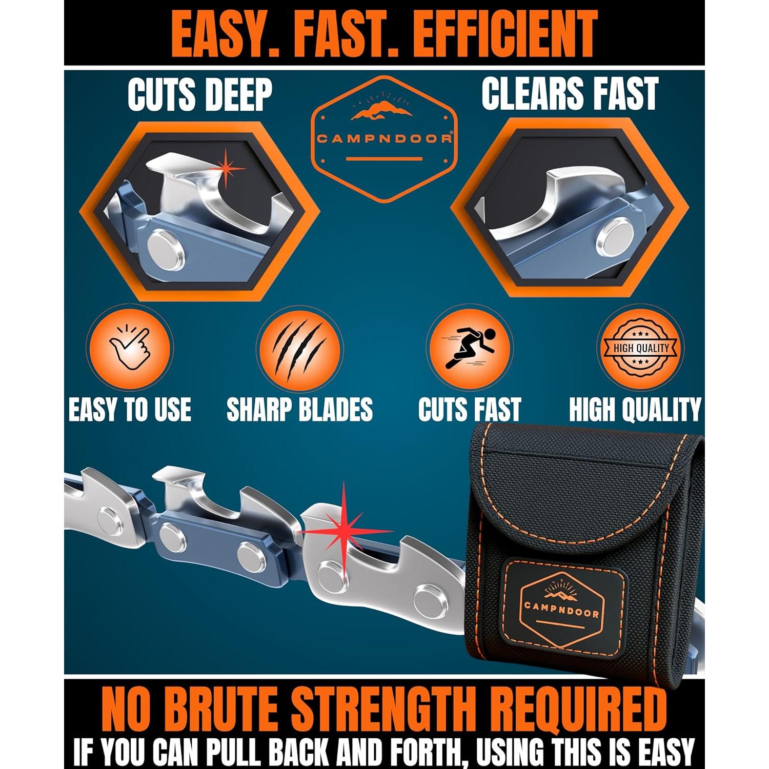 Sierra de bolsillo CAMPNDOOR 91 cm 48 dientes para camping