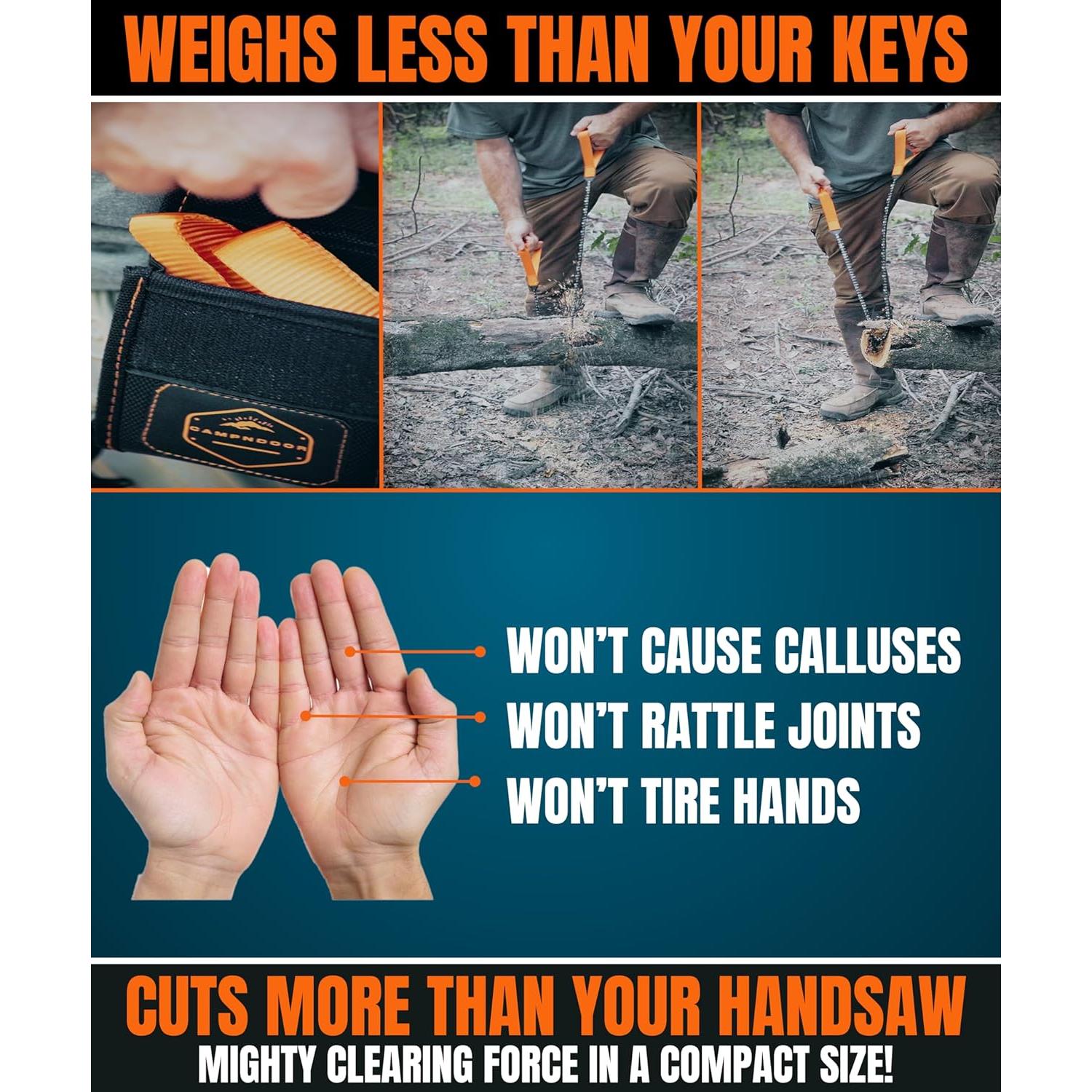 Sierra de bolsillo CAMPNDOOR 91 cm 48 dientes para camping