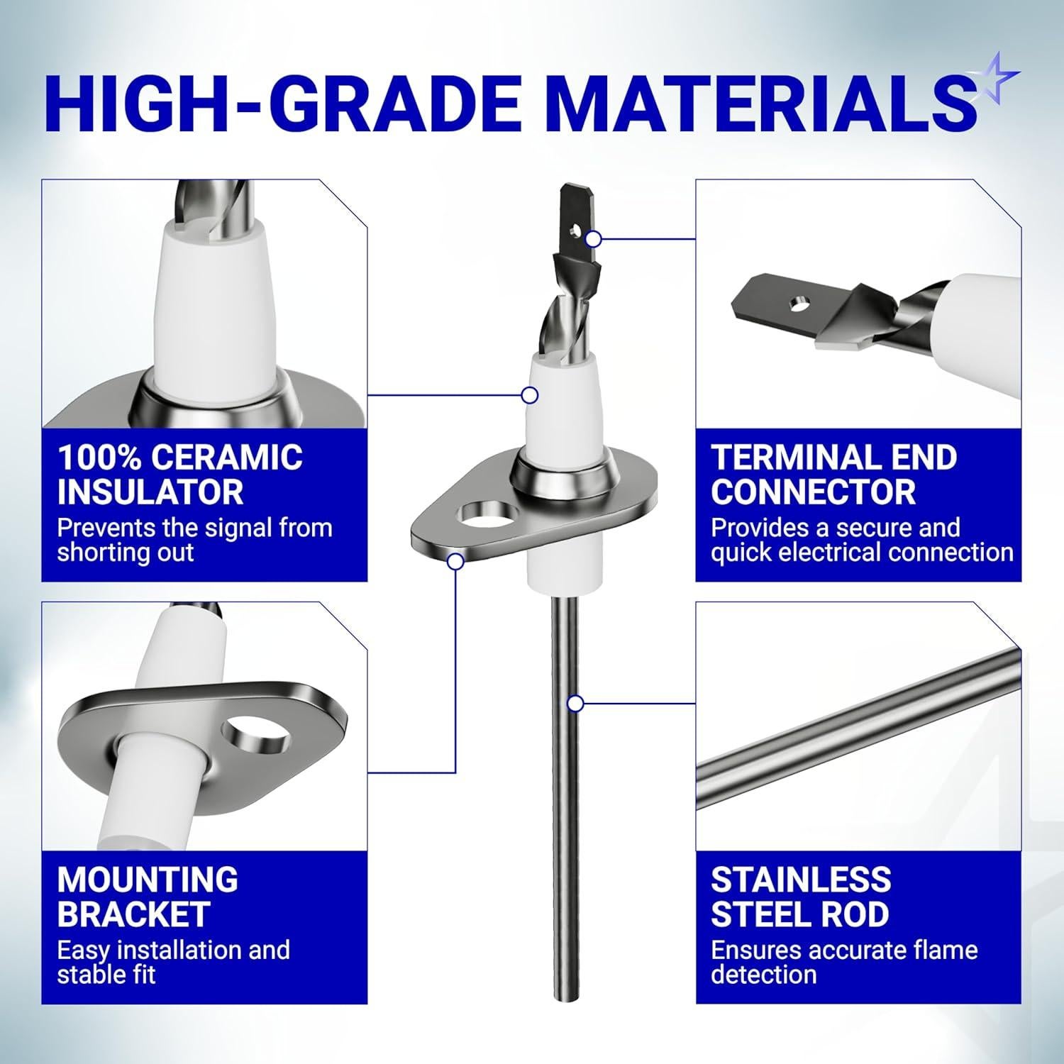 Sensor de Llama BlueStars 0130F00010 - Paquete de 2 - Compatible Hornos