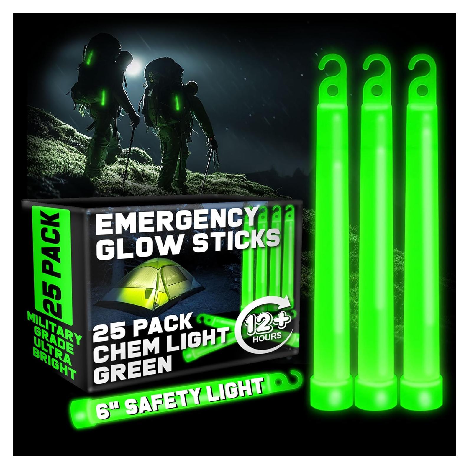 Palos de Luz de Emergencia PartySticks 25 Unidades Verde
