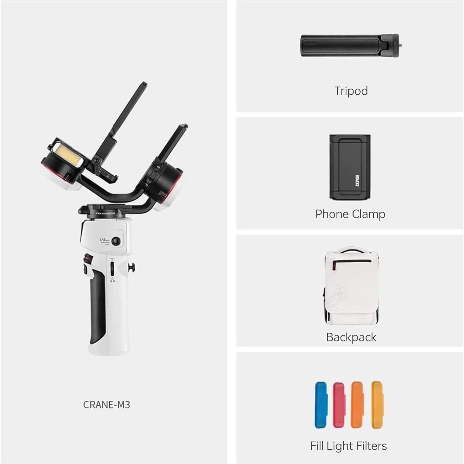 Estabilizador de Cámara Zhiyun Crane M3 Combo 3 Ejes 2.13kg