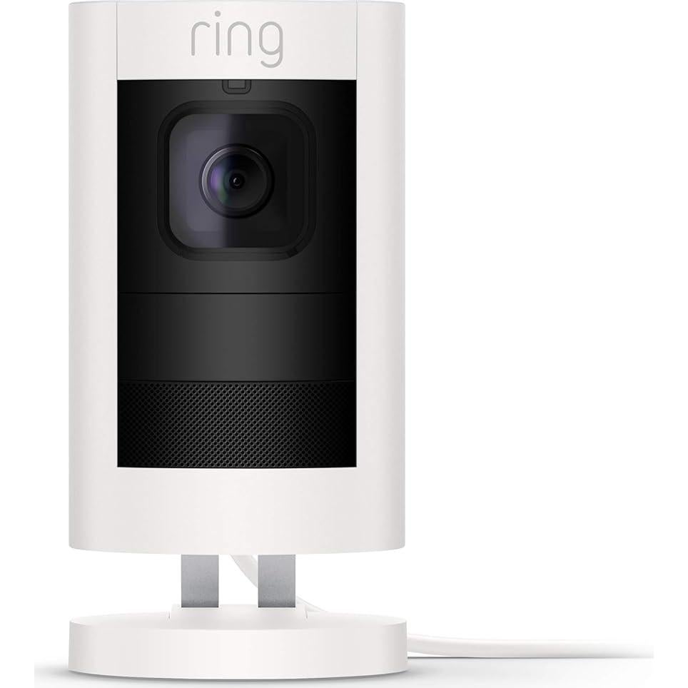 Ring Stick Up Cam Elite, Indoor/Outdoor Power HD Security Camera with Two-Way Talk, Night Vision, Works with Alexa - White