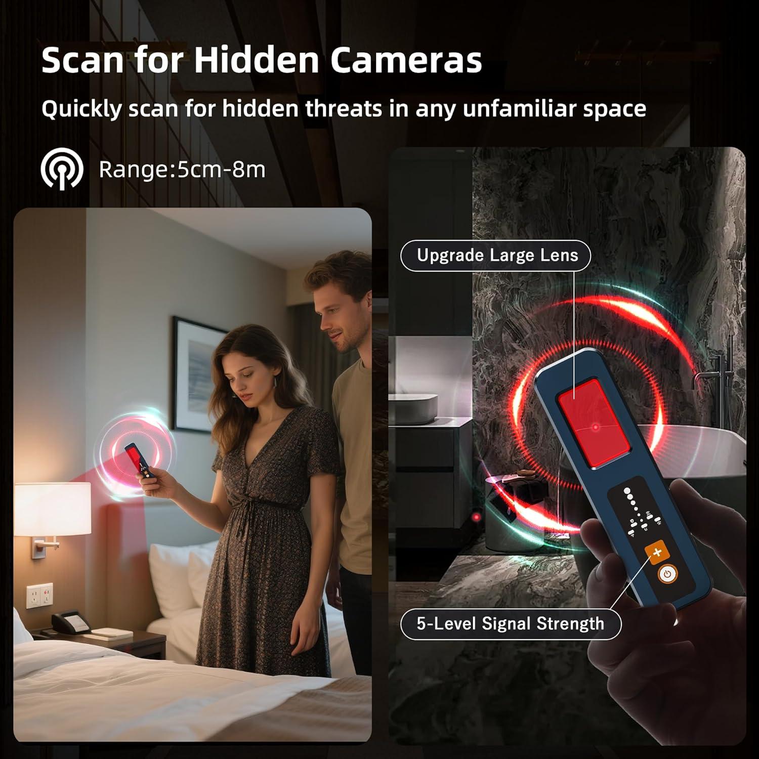 Detector de Cámara Oculta SynWave, Portátil, Infrarrojo, RF