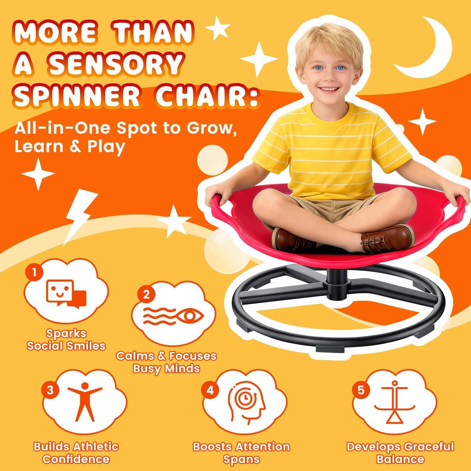 Silla giratoria sensorial para niños PURUYE Berry Spark