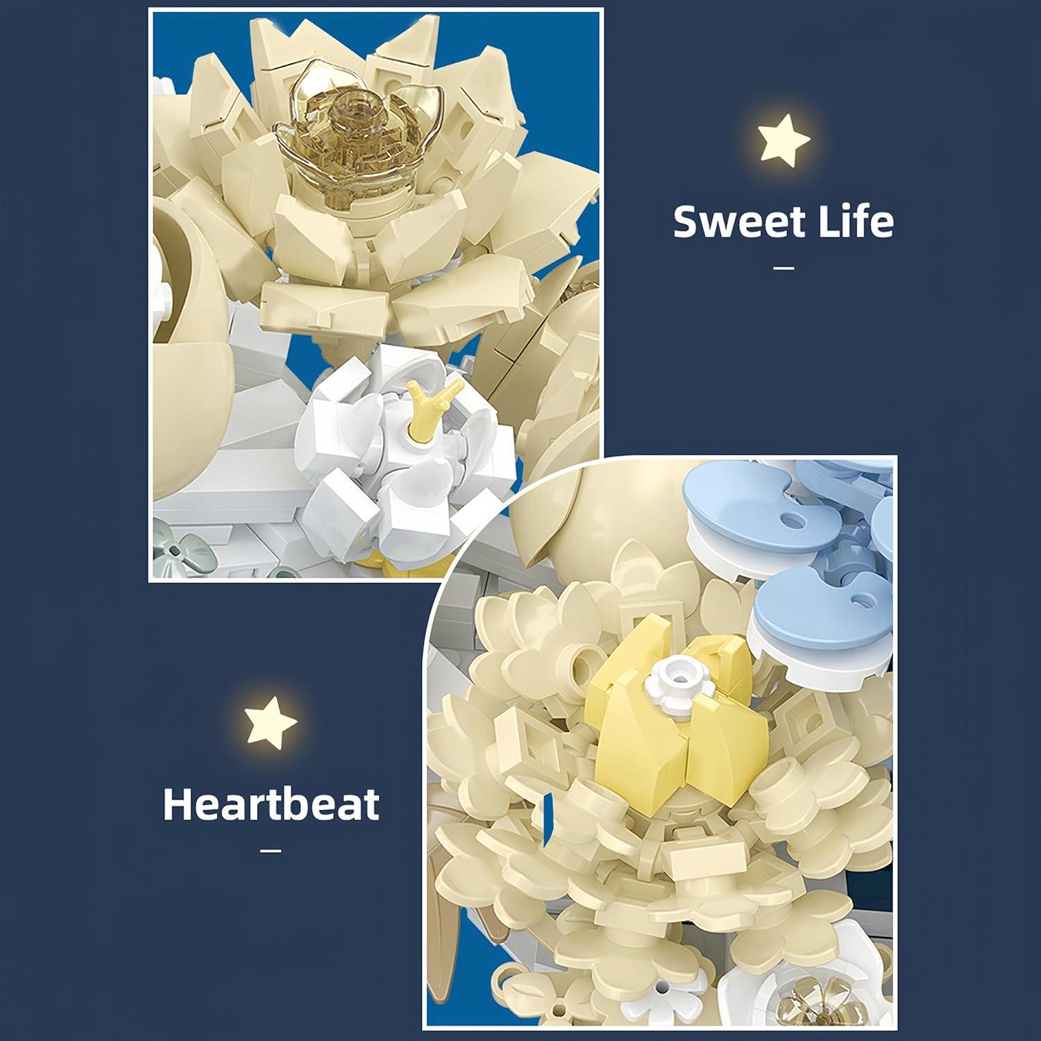 Juego de Construcción Premium Rotroyce Flor de Luna Azul - 934 Piezas