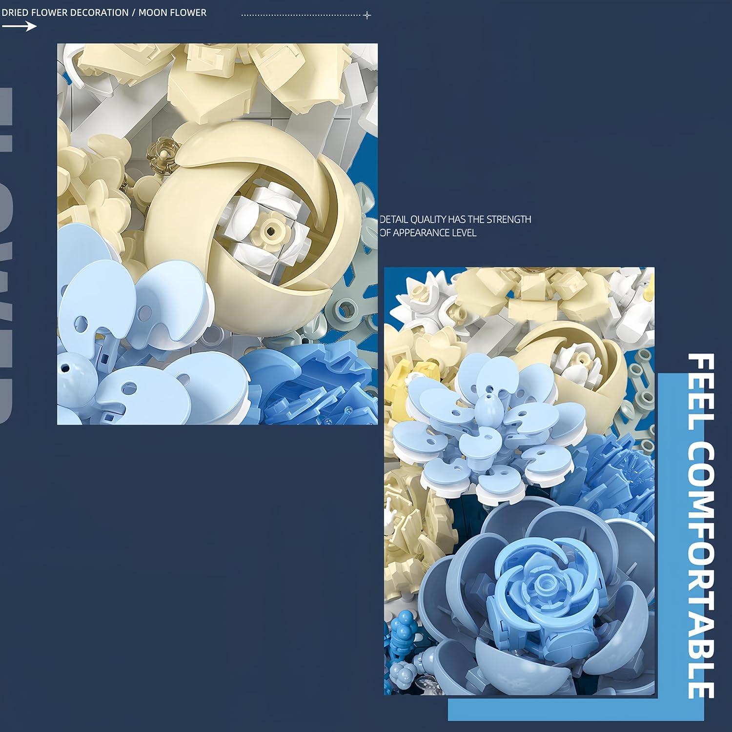 Juego de Construcción Premium Rotroyce Flor de Luna Azul - 934 Piezas