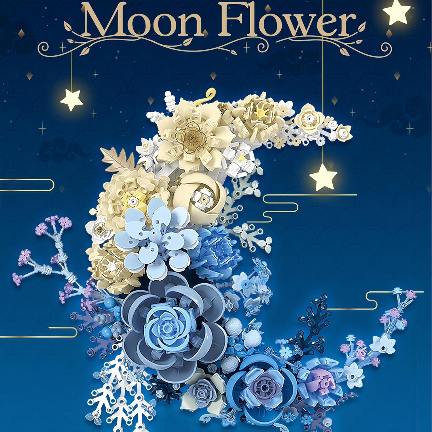 Juego de Construcción Premium Rotroyce Flor de Luna Azul - 934 Piezas
