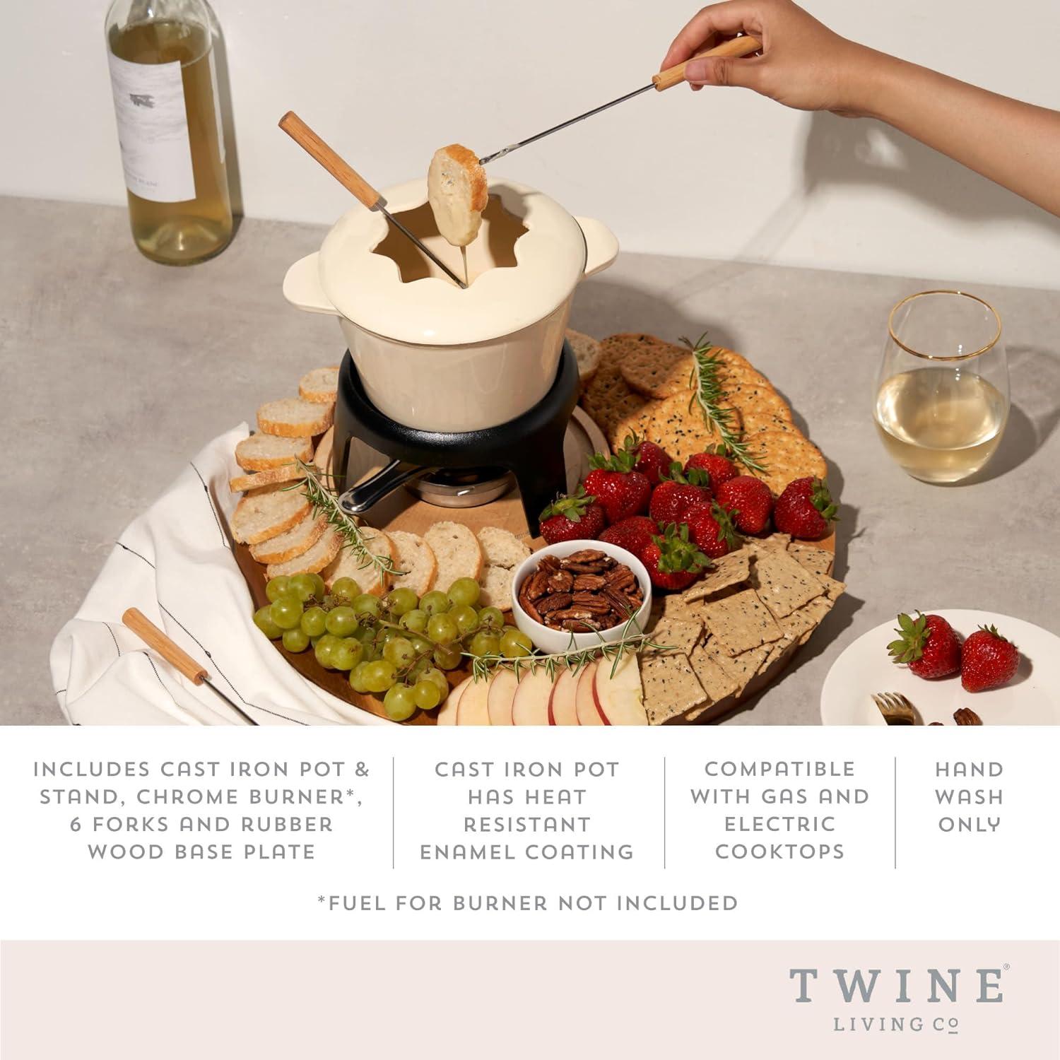 Juego de Fondue de Hierro Fundido Twine 21.5 cm con Soporte