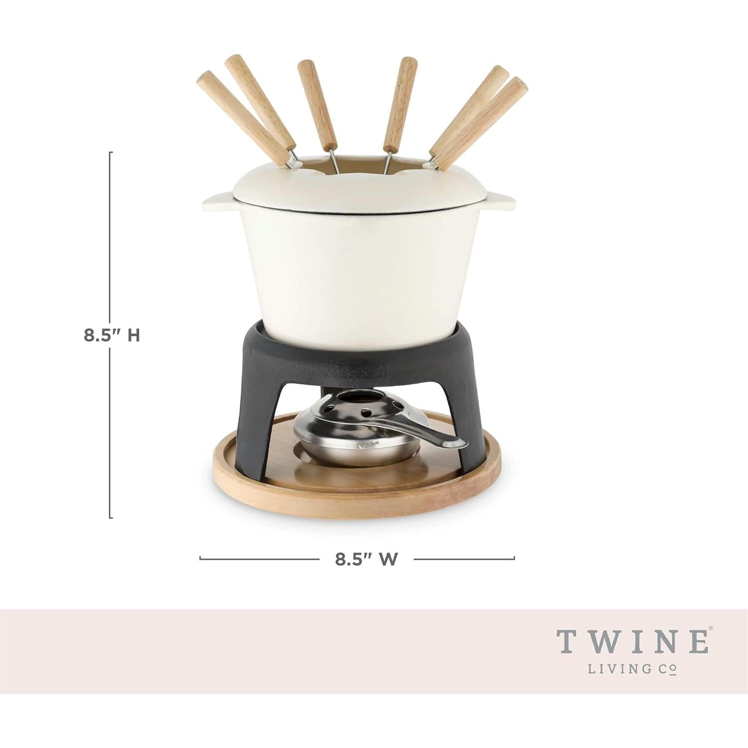 Juego de Fondue de Hierro Fundido Twine 21.5 cm con Soporte