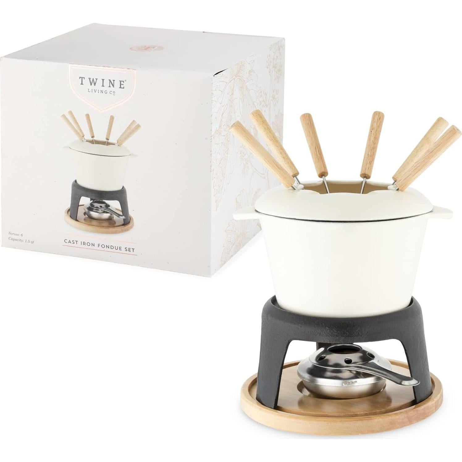 Juego de Fondue de Hierro Fundido Twine 21.5 cm con Soporte