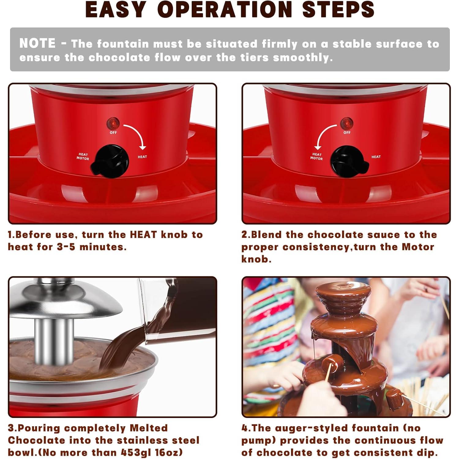 Fuente de Chocolate MINI 3 Niveles 453g con Tenedores