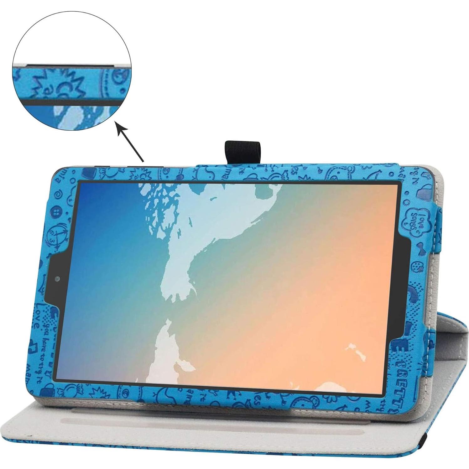 Funda Rotativa 360° Bige para Alcatel Joy Tab 2 8" Azul