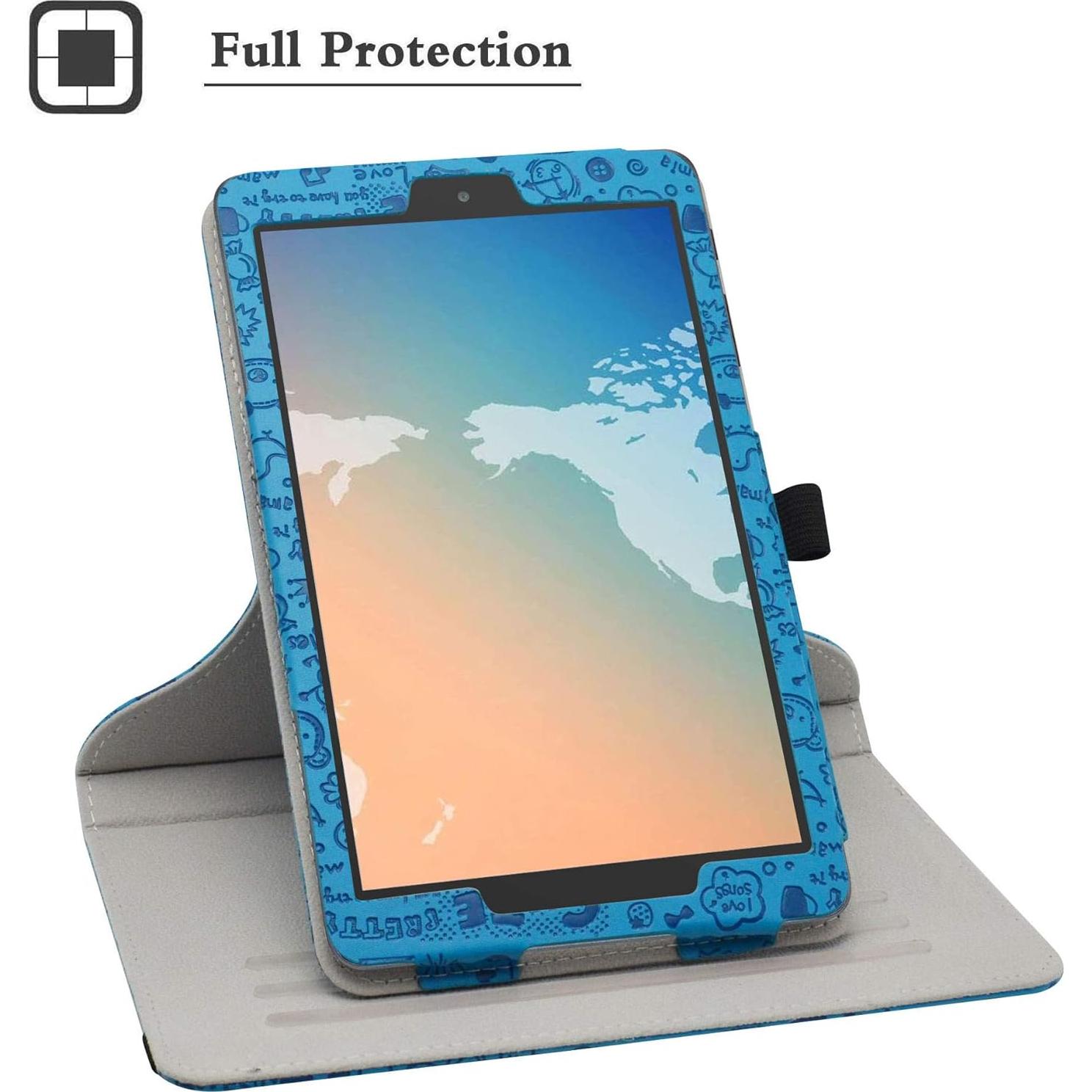 Funda Rotativa 360° Bige para Alcatel Joy Tab 2 8" Azul