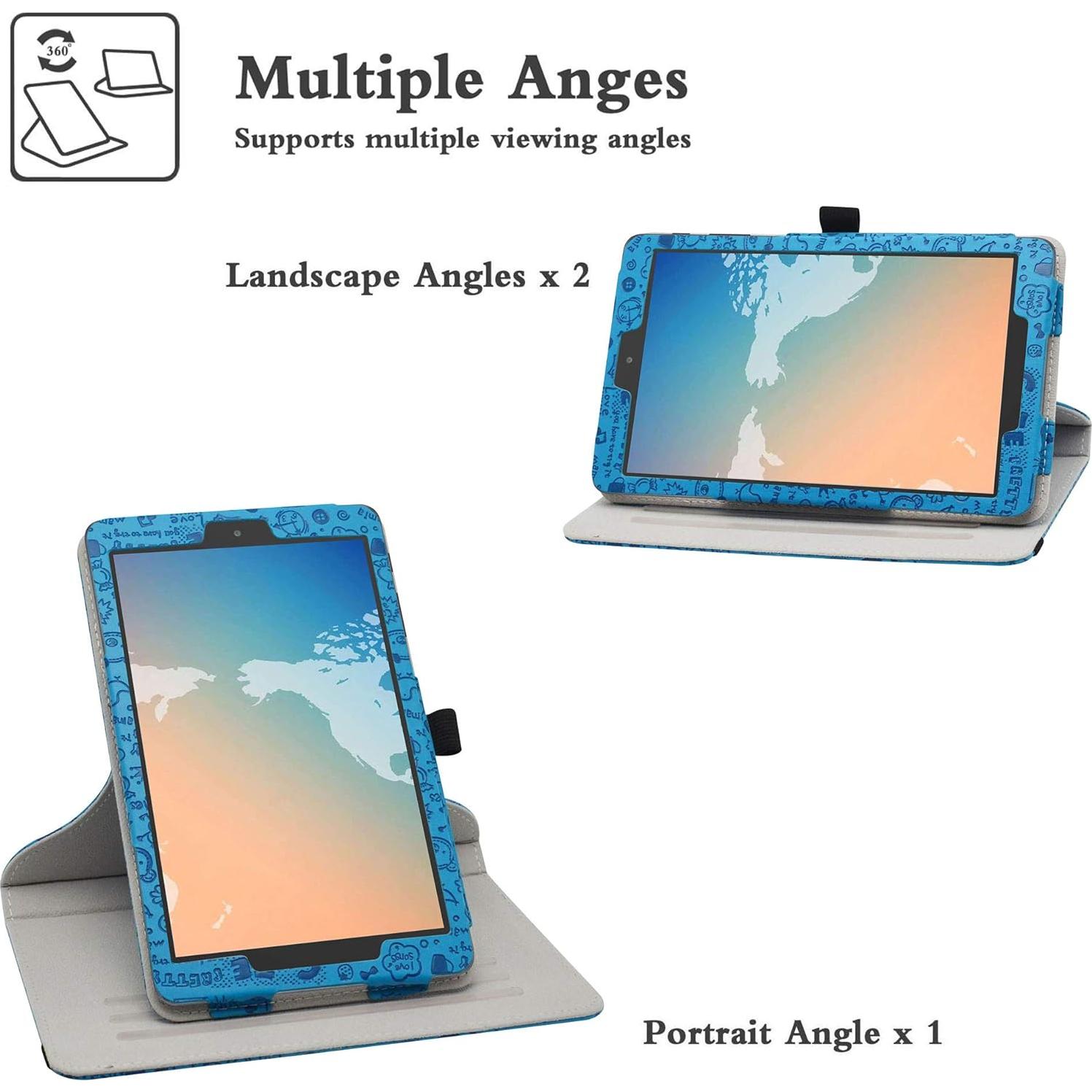Funda Rotativa 360° Bige para Alcatel Joy Tab 2 8" Azul