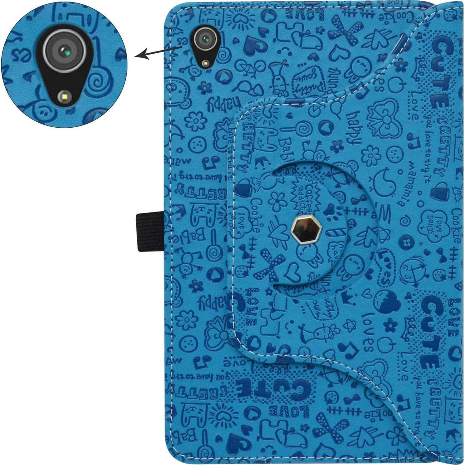 Funda Rotativa 360° Bige para Alcatel Joy Tab 2 8" Azul