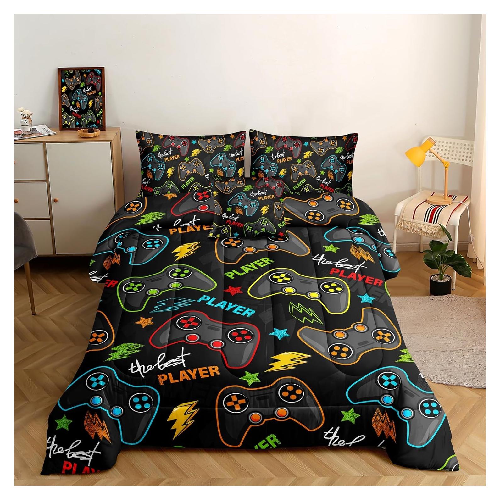 Juego de Ropa de Cama Individual ROWADALO 5 Piezas Gamer 3D