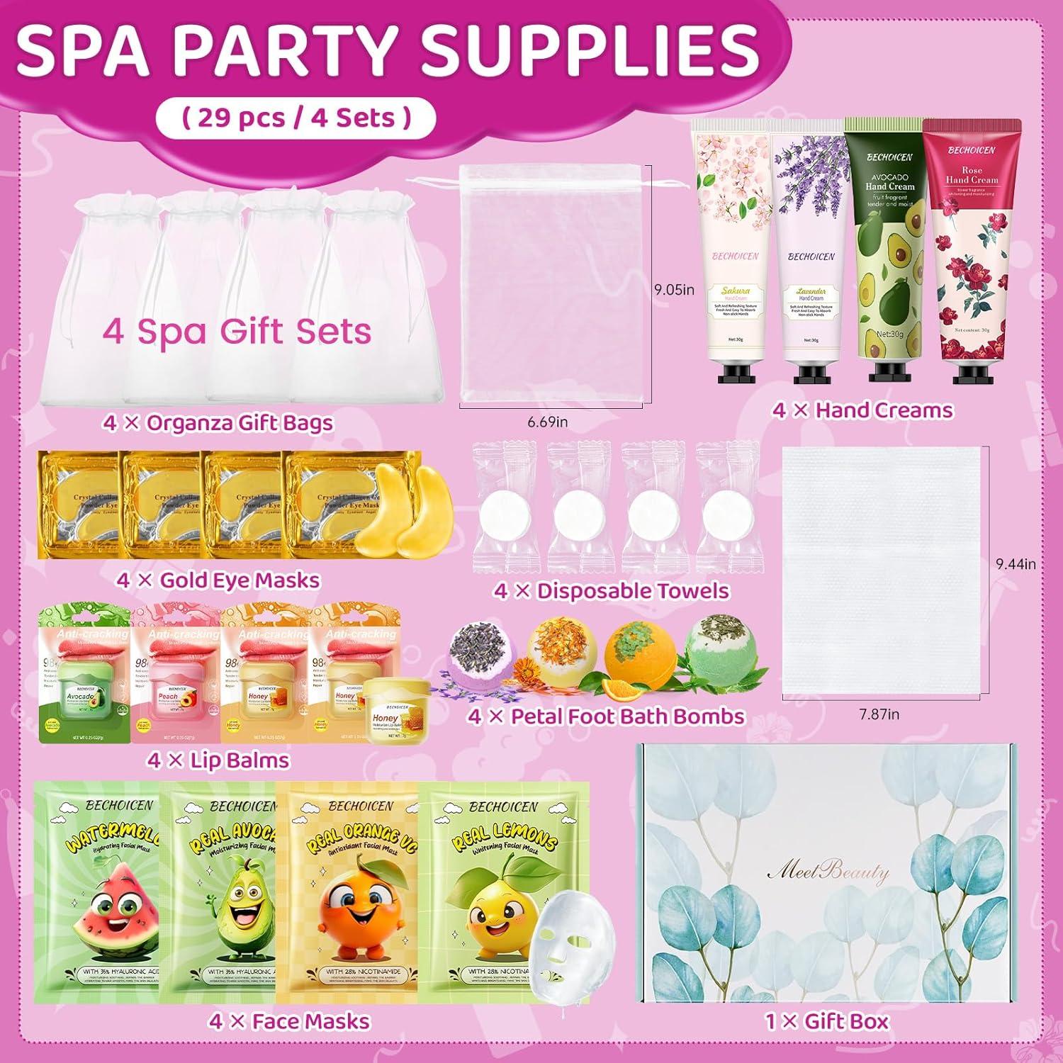 Kit de Spa 28Pcs BECHOICEN con Mascarillas y Bombas de Baño