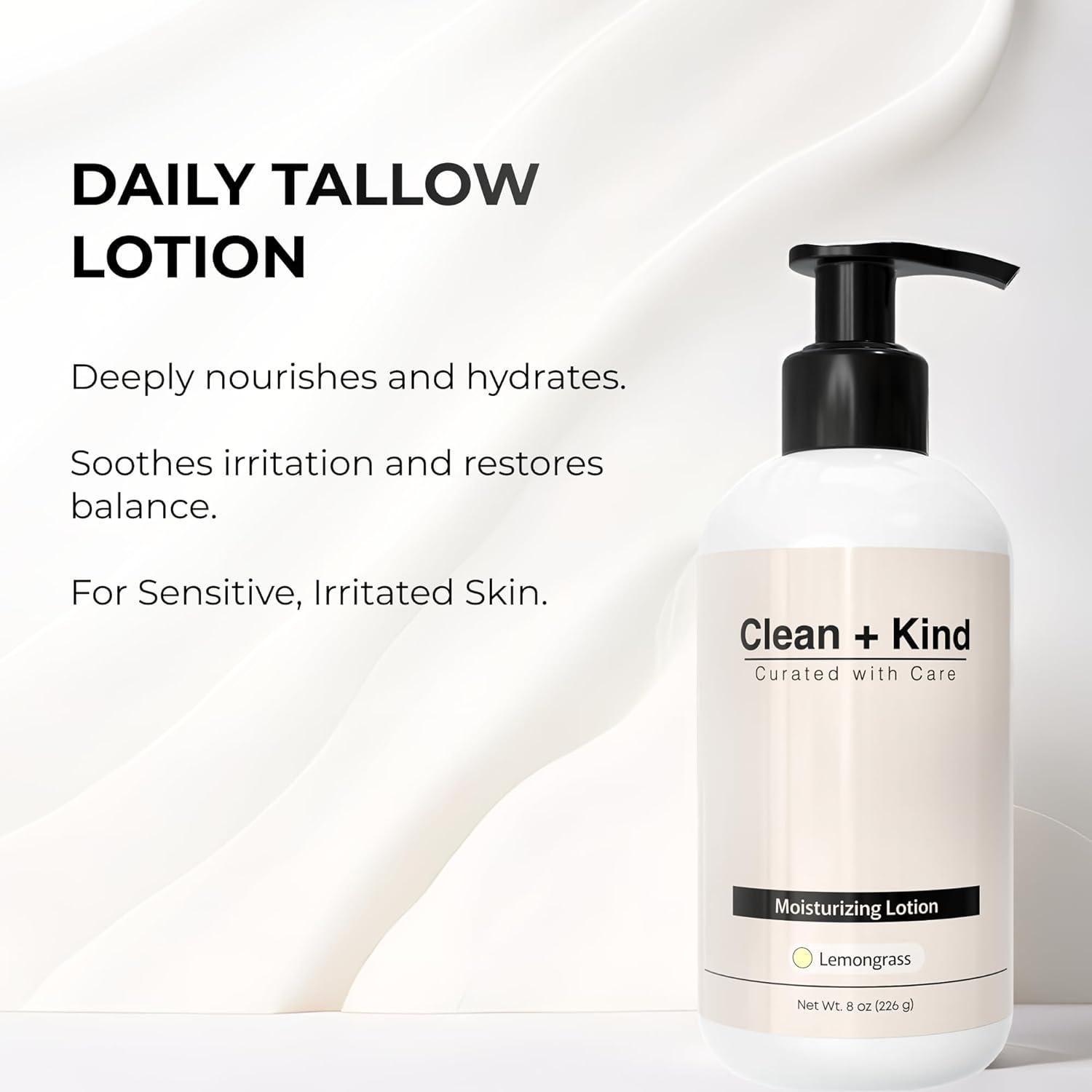 Loción Corporal Hidratante Clean + Kind 227 g - Sebo y Jojoba