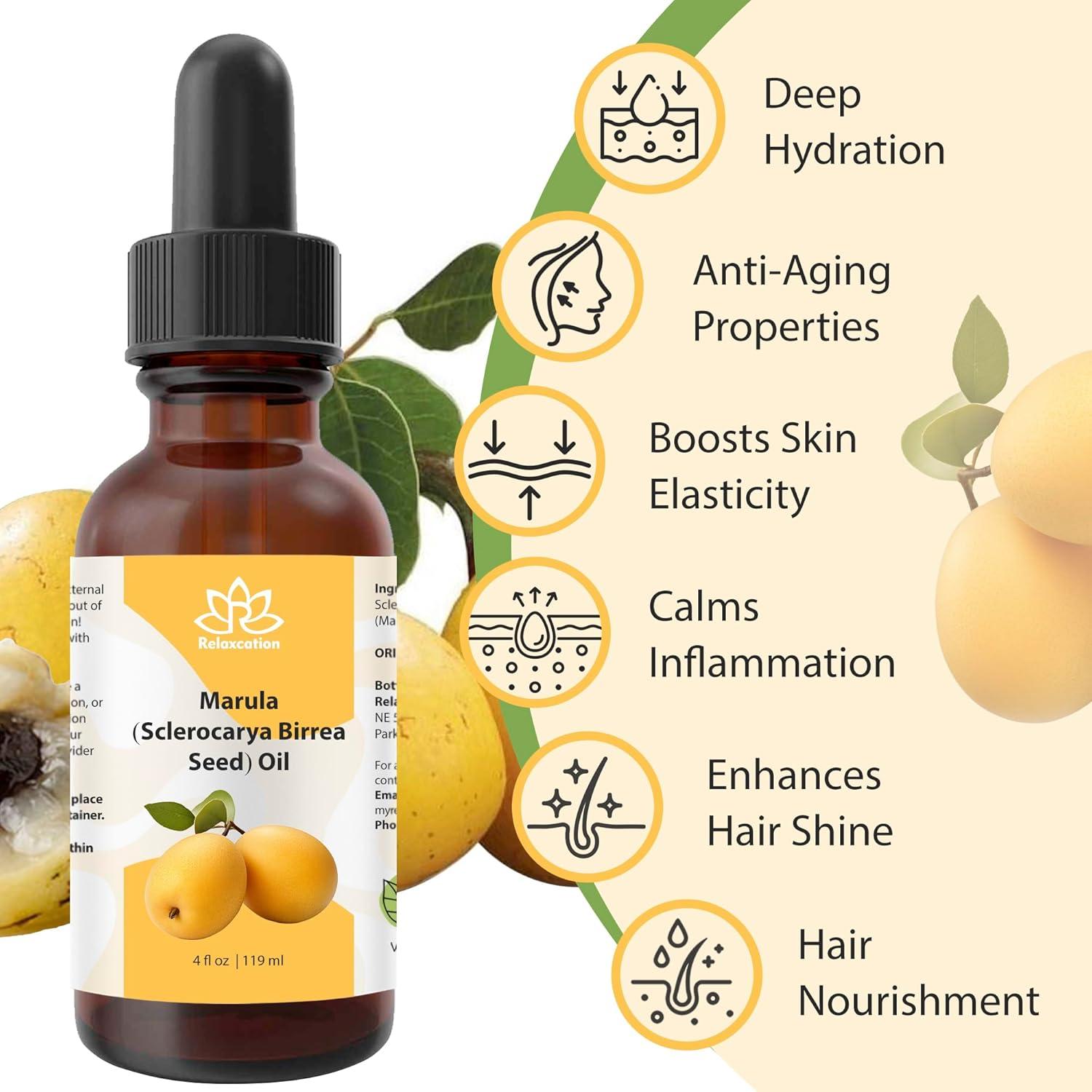 Aceite de Marula Relaxcation 14.79 ml - Hidratante Puro para Piel y Cabello