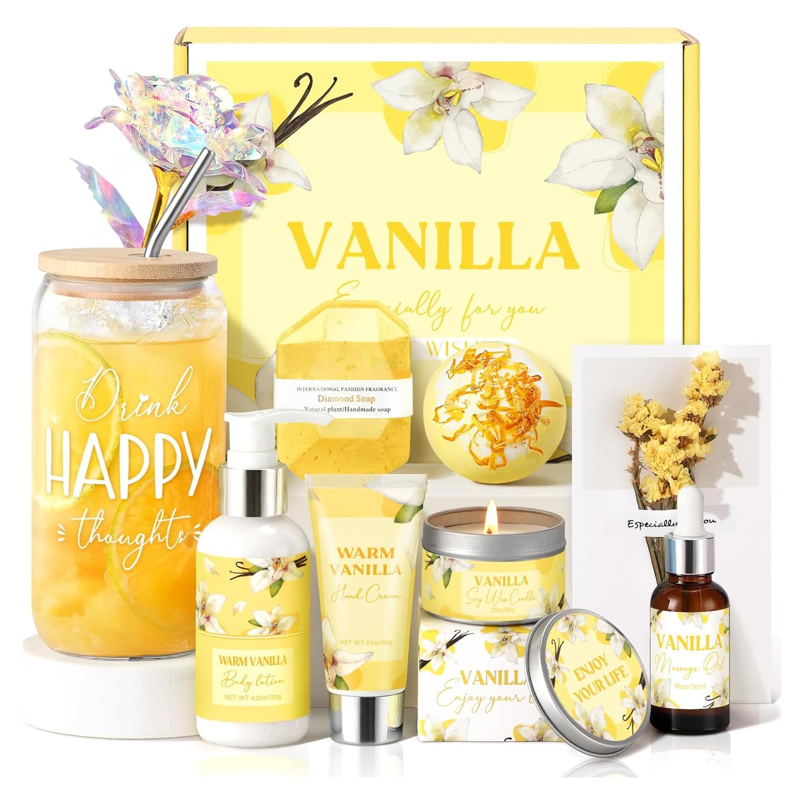 Cesta de Regalo de Spa Relajante GiftPeak Vainilla 9PCS