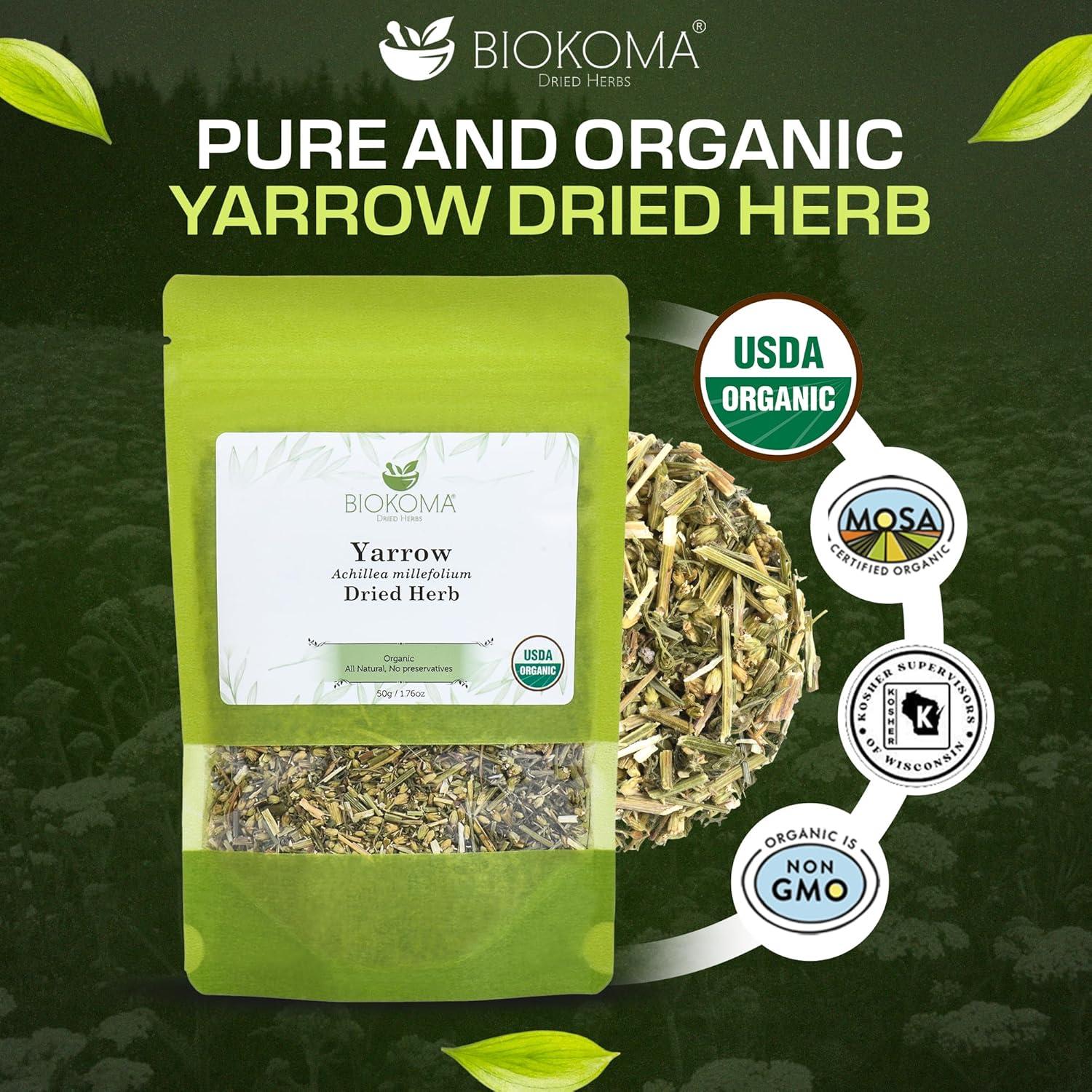 Biokoma Hierba de Milenrama Orgánica 50g - Té Natural Sin Aditivos