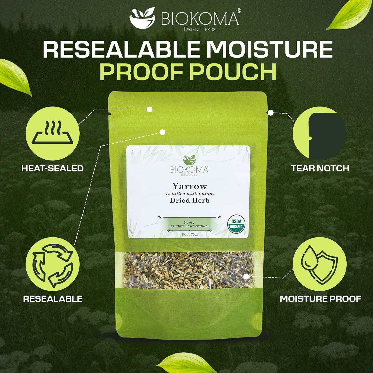 Biokoma Hierba de Milenrama Orgánica 50g - Té Natural Sin Aditivos