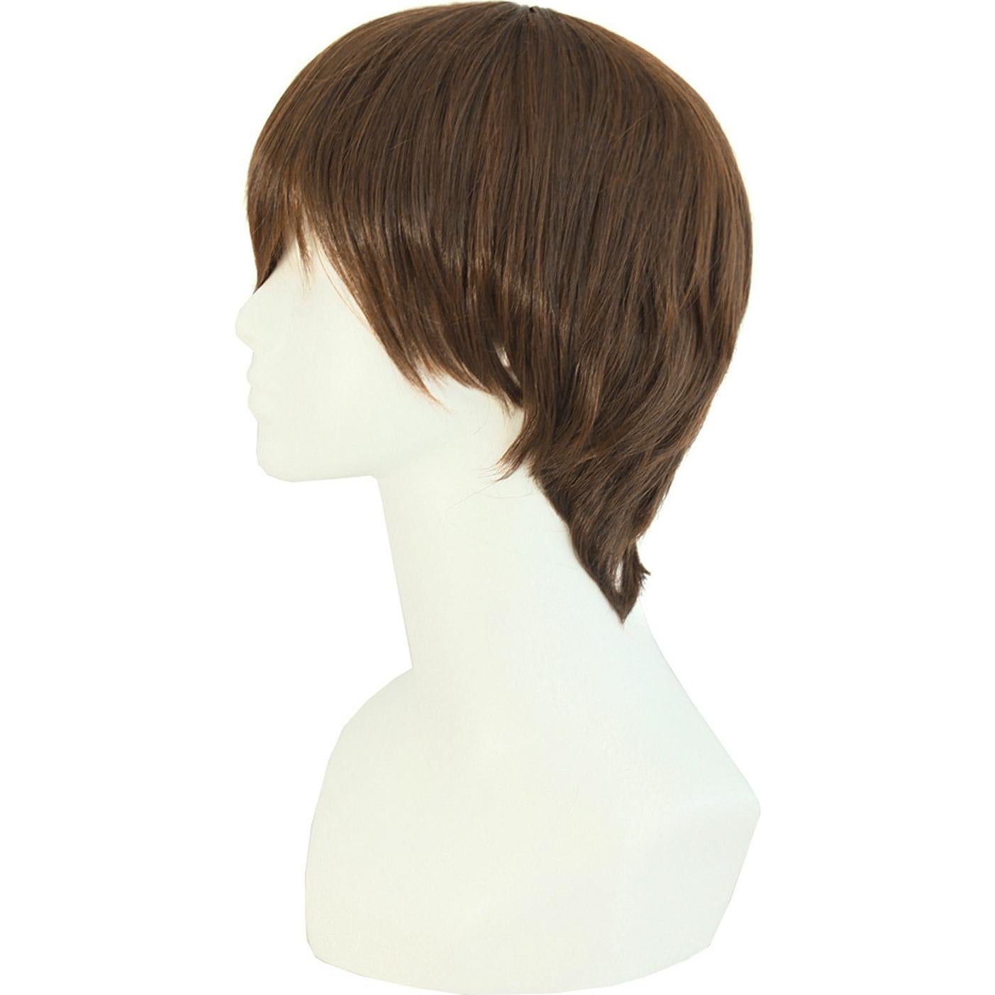 Peluca Recta Corta MapofBeauty para Hombre Marrón 25 cm