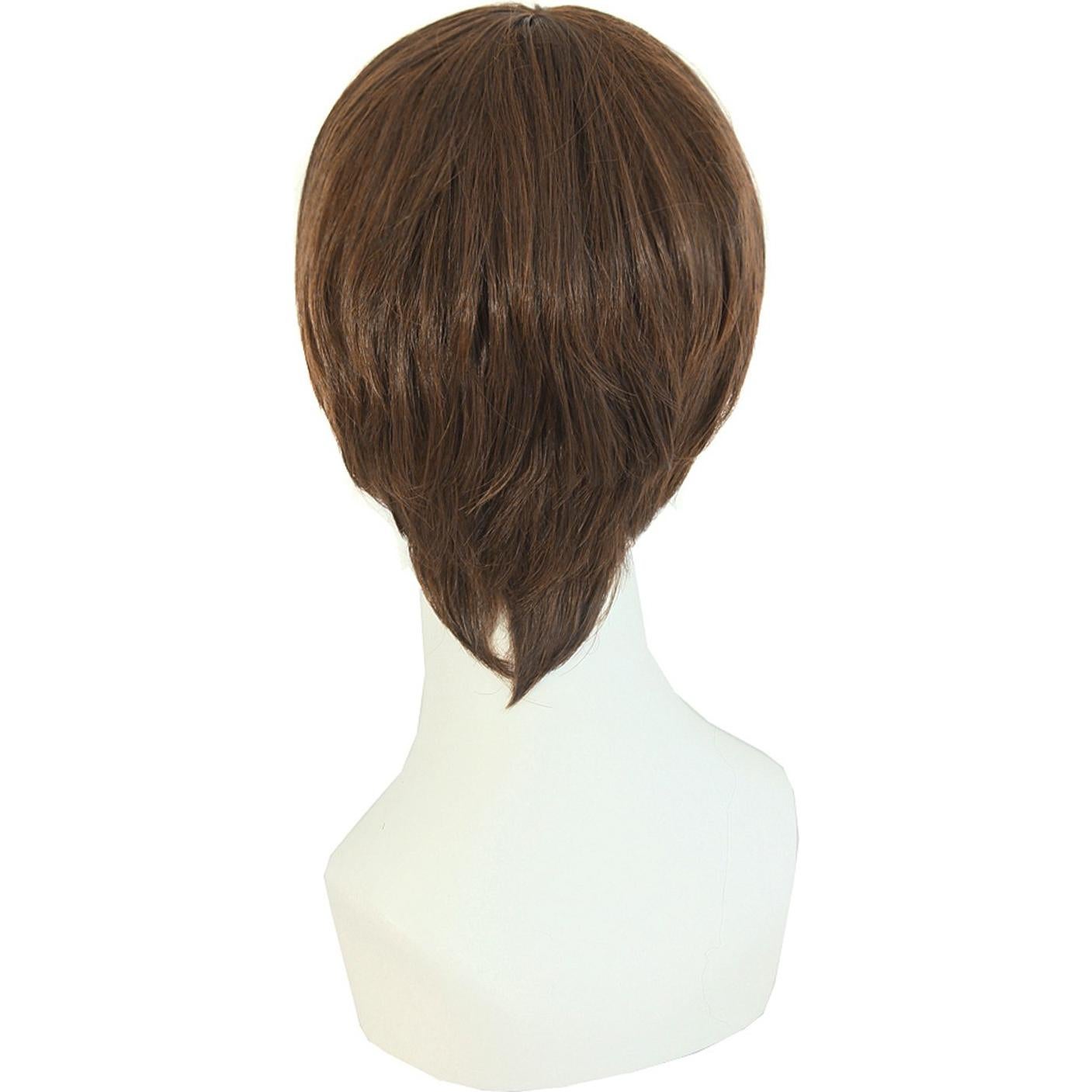 Peluca Recta Corta MapofBeauty para Hombre Marrón 25 cm