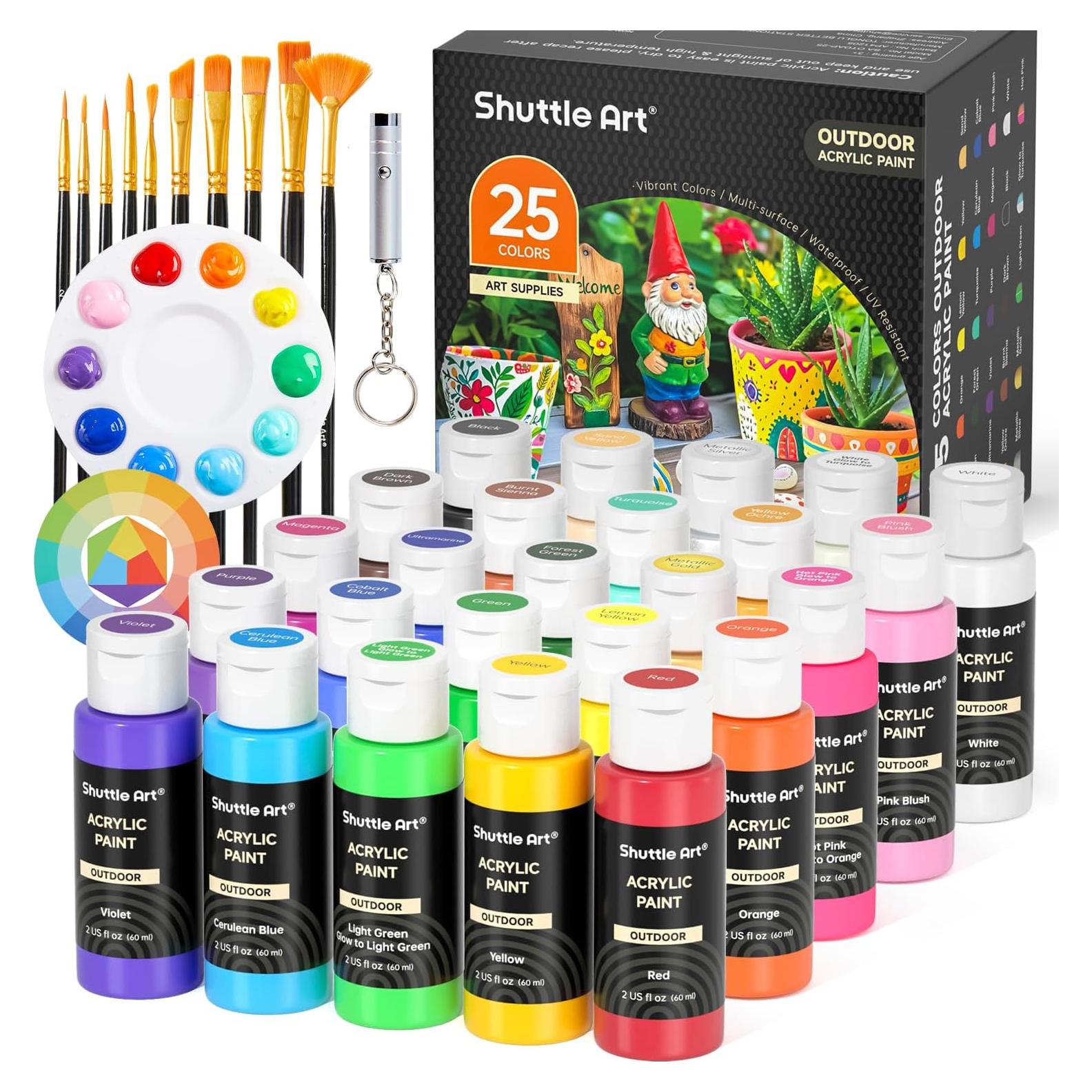 Conjunto de Pintura Acrílica Exterior Shuttle Art 25 Colores 60ml