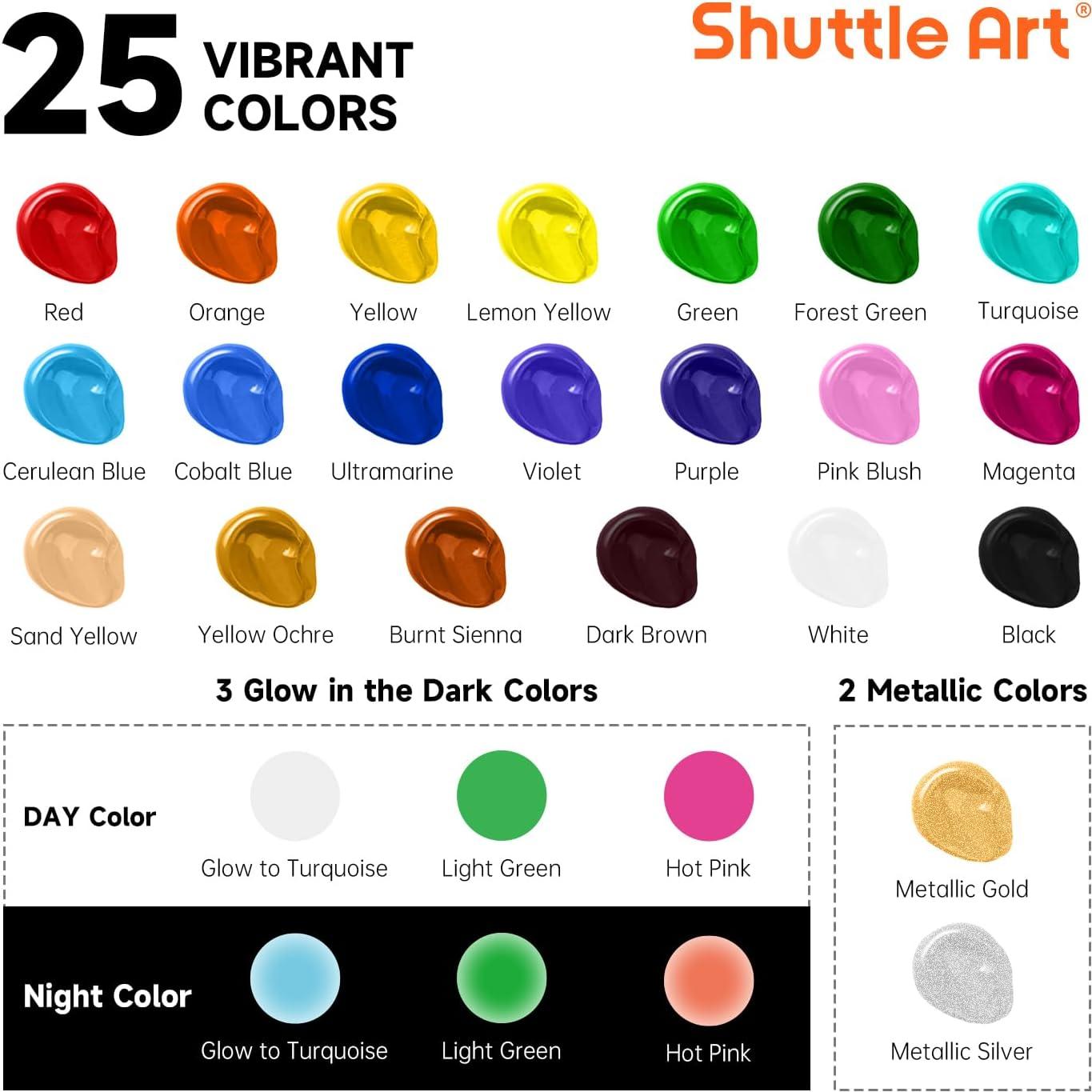 Conjunto de Pintura Acrílica Exterior Shuttle Art 25 Colores 60ml