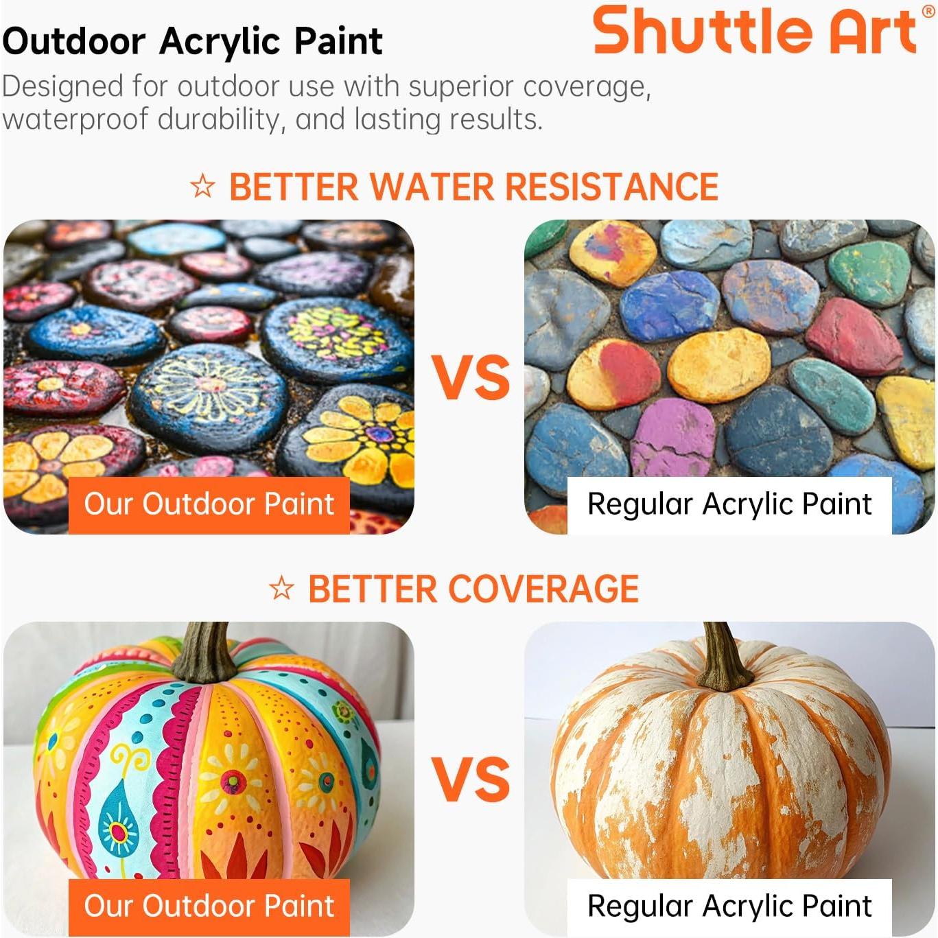 Conjunto de Pintura Acrílica Exterior Shuttle Art 25 Colores 60ml