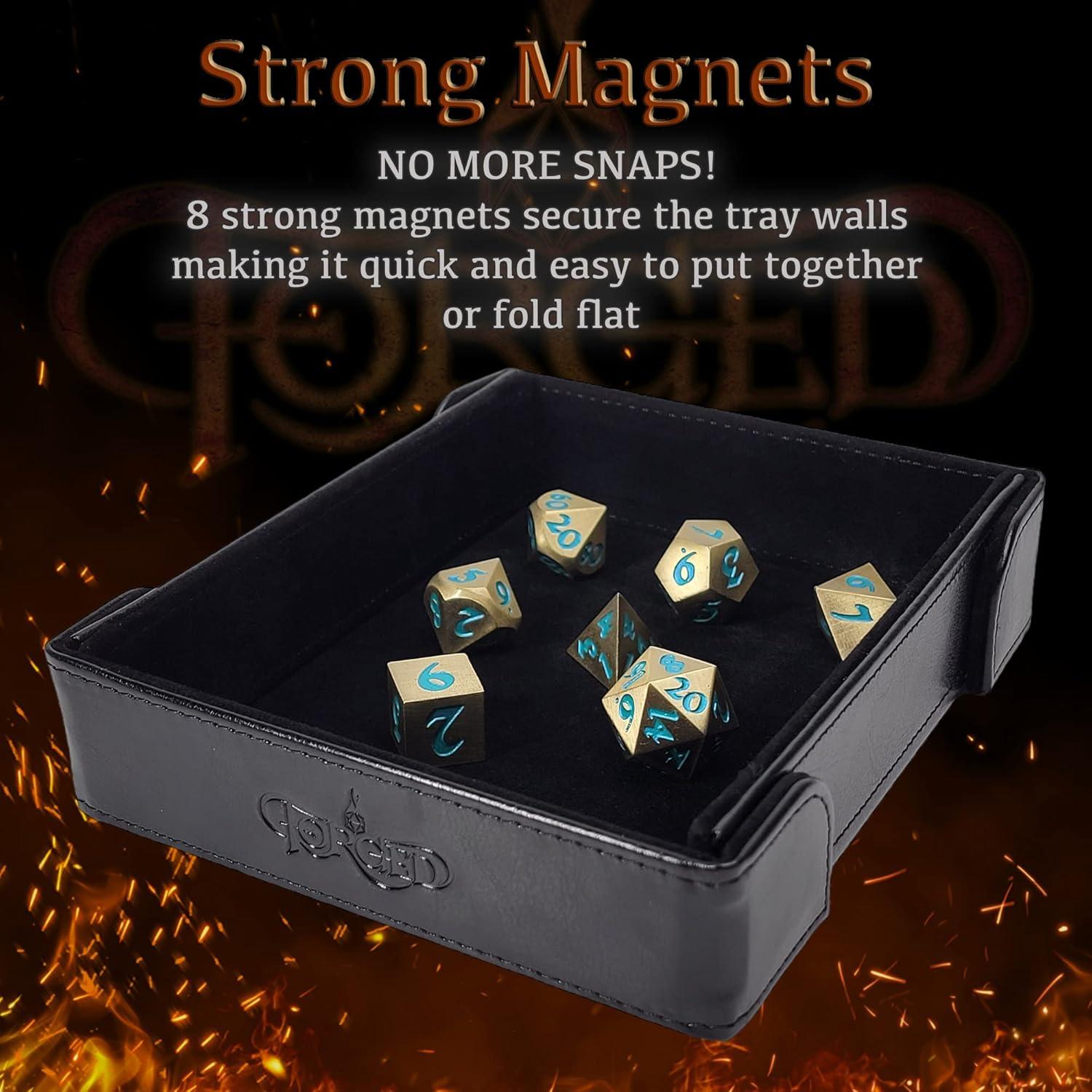 Bandeja de Dados Plegable Forged Dice Co. Negra 16.8x13.3cm