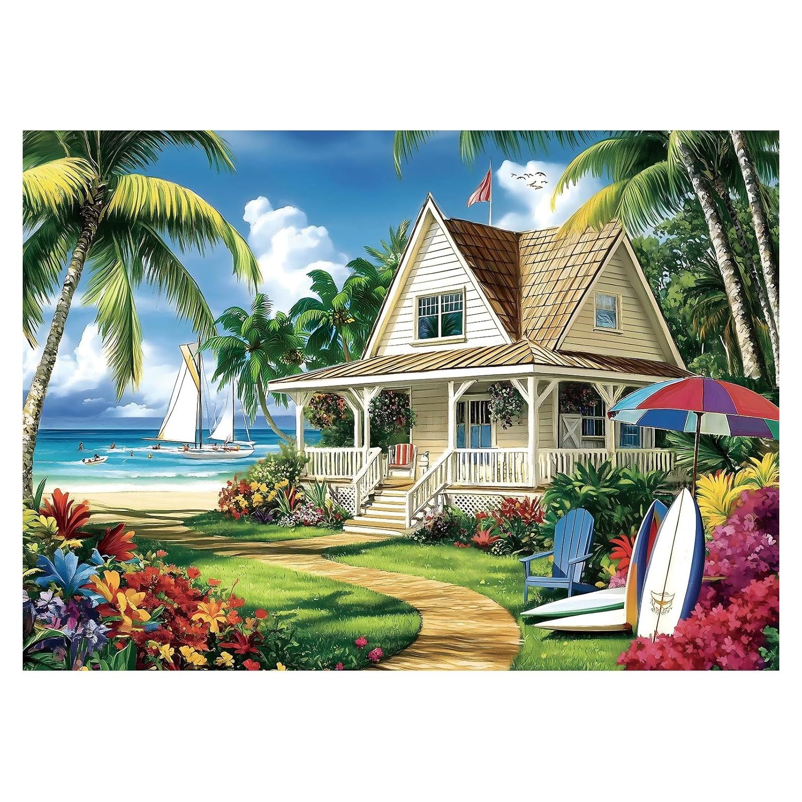 Rompecabezas 1000 Piezas MINIWAN Casa de Playa Tropical