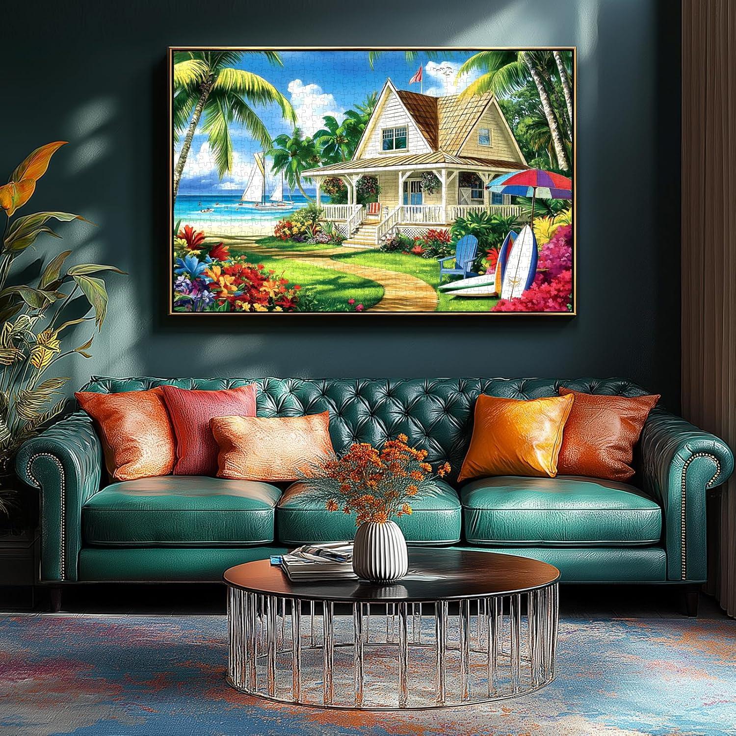 Rompecabezas 1000 Piezas MINIWAN Casa de Playa Tropical