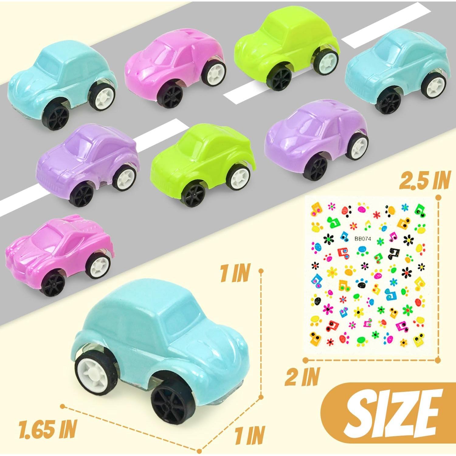 Coches de Pastel Pull Back Vileafy - 35 Miniaturas con Stickers