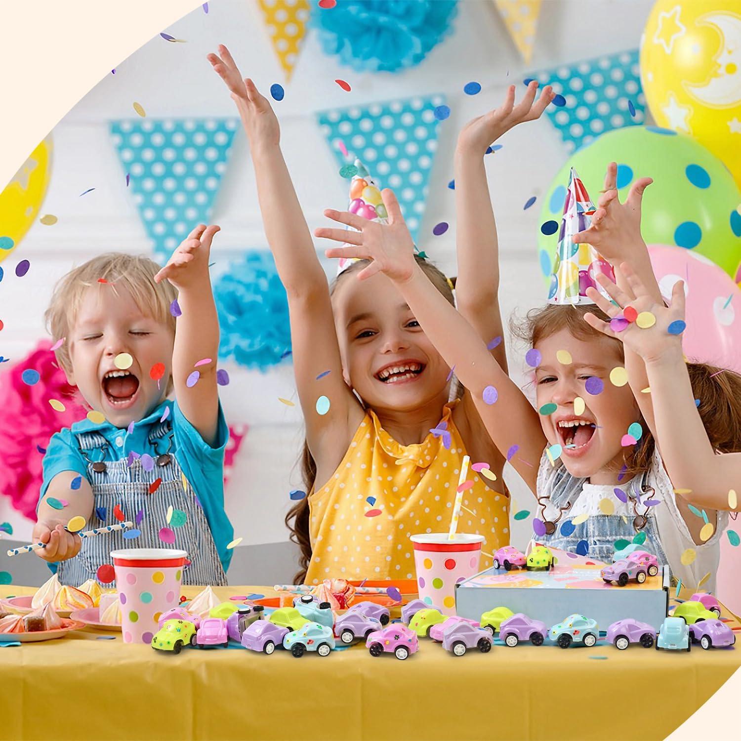 Coches de Pastel Pull Back Vileafy - 35 Miniaturas con Stickers