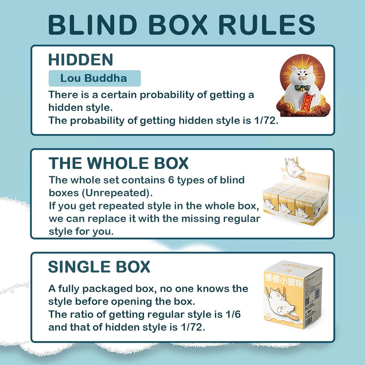 Set de 6 Figuras Coleccionables LouLou Cerdo Gato Serie-2