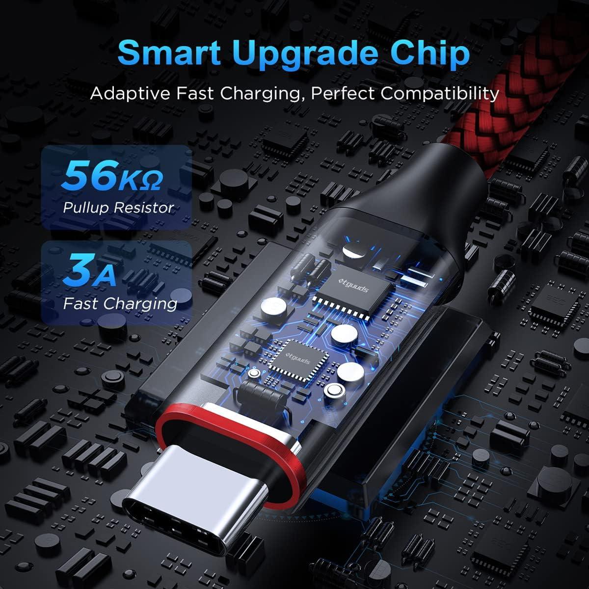 etguuds Short USB C Cable 1ft, 5-Pack USB to USB C Charger Cable, Fast Charging Cord Type C for iPhone 17 16 15 Pro Max Plus 17 Air 16e, Samsung Galaxy S25 S24 S23 S22 S21 S20 A17 A16 A15 A26 A36 A56