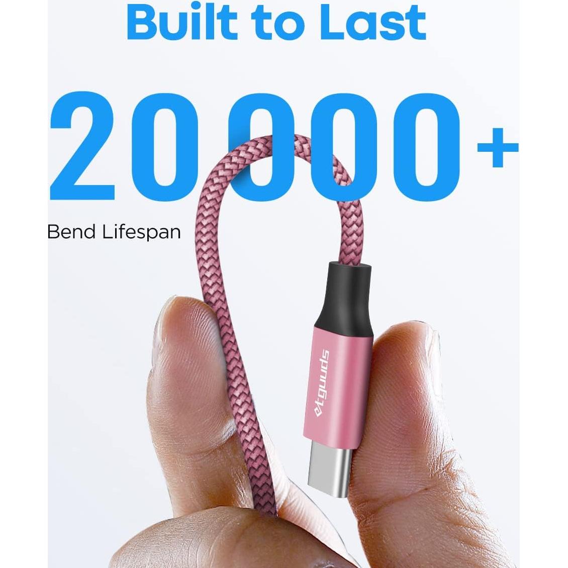 etguuds Short USB C Cable 1ft, 5-Pack USB to USB C Charger Cable, Fast Charging Cord Type C for iPhone 17 16 15 Pro Max Plus 17 Air 16e, Samsung Galaxy S25 S24 S23 S22 S21 S20 A17 A16 A15 A26 A36 A56