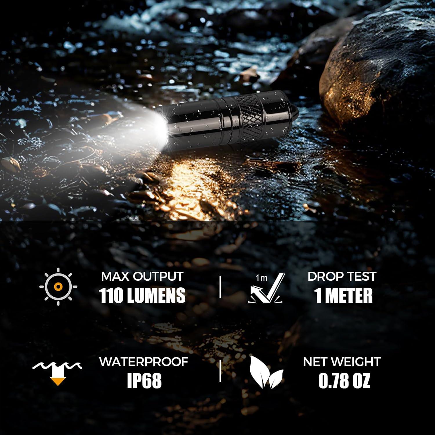 Linterna de Llavero Brinyte M18 Mini Recargable 110 Lúmenes