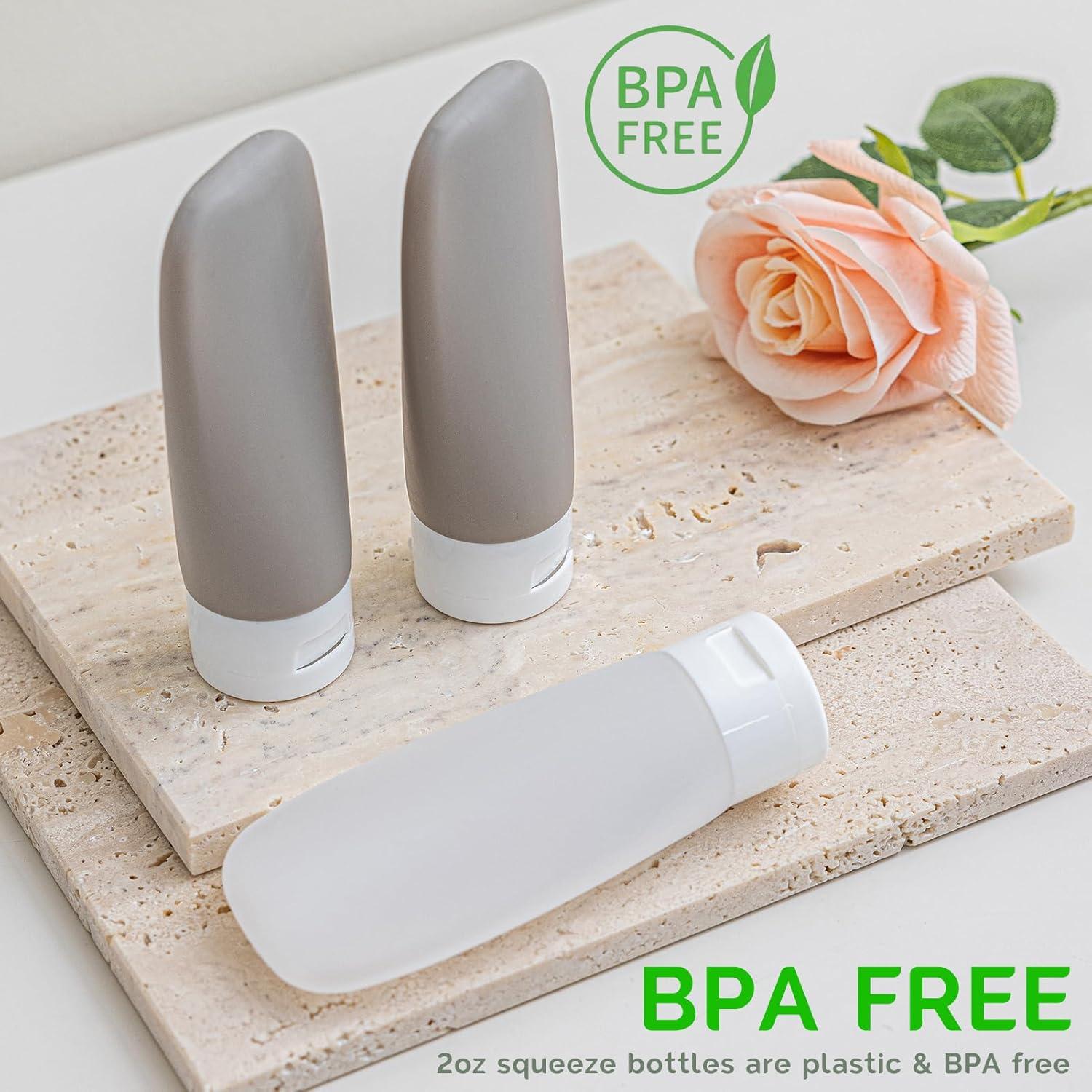 Botellas de Viaje DEWSENSI 6 Pack 2 oz Aprobadas por TSA