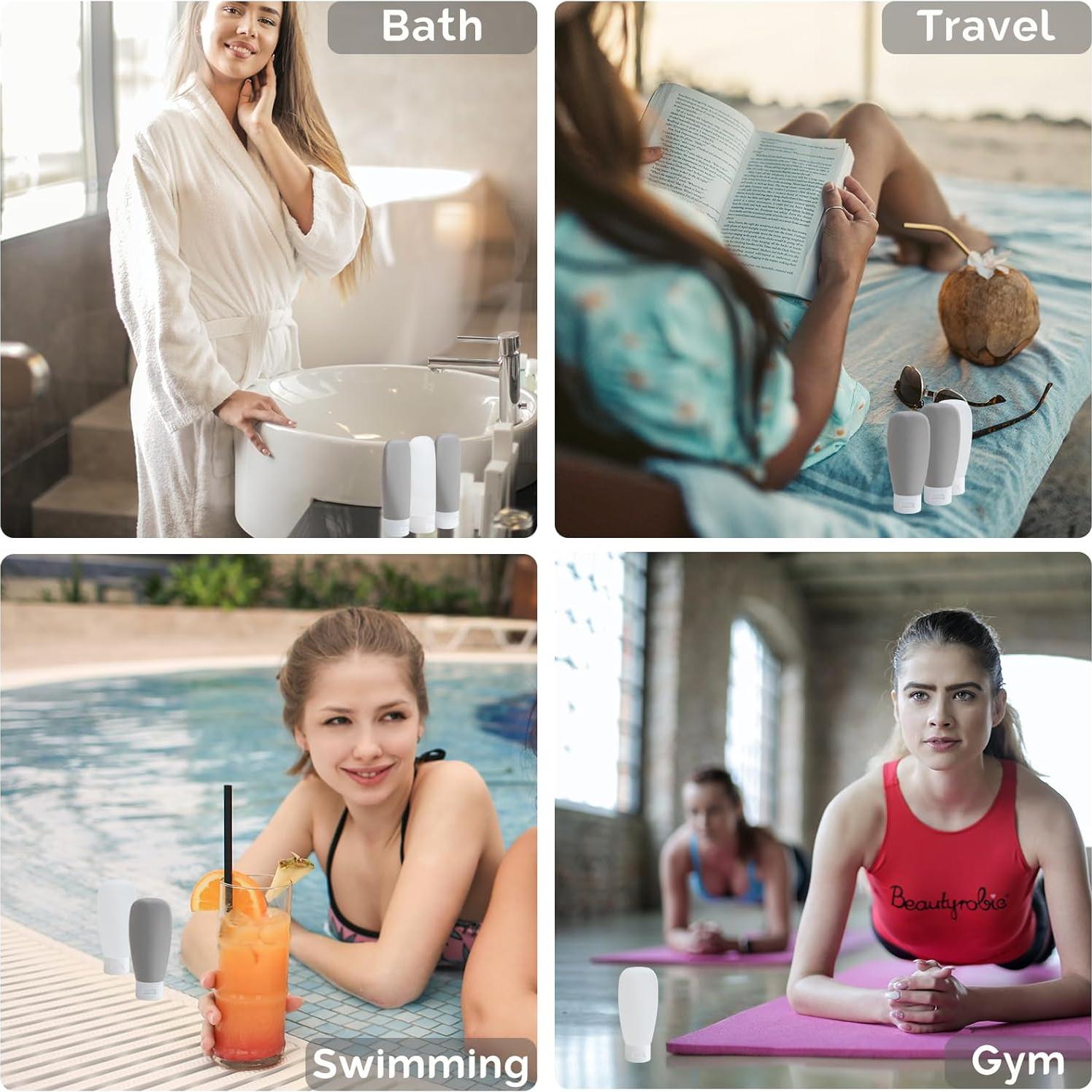 Botellas de Viaje DEWSENSI 6 Pack 2 oz Aprobadas por TSA