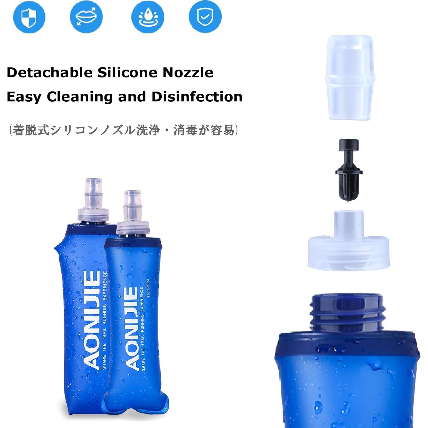 Botella de Agua Colapsable YAPJEB Soft Flask 250ml TPU